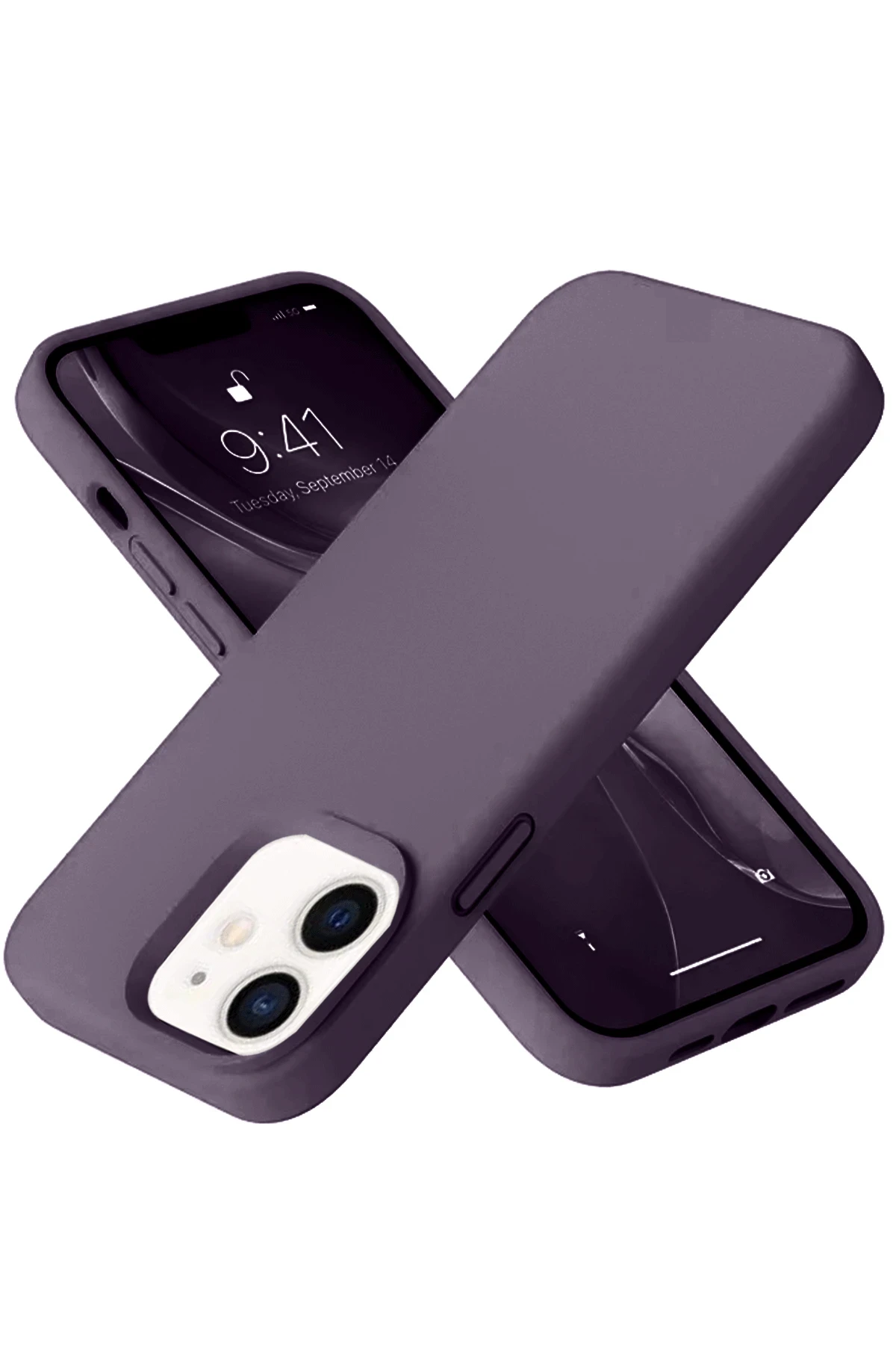 Newface iPhone 12 Kılıf Nano içi Kadife Silikon - Mor