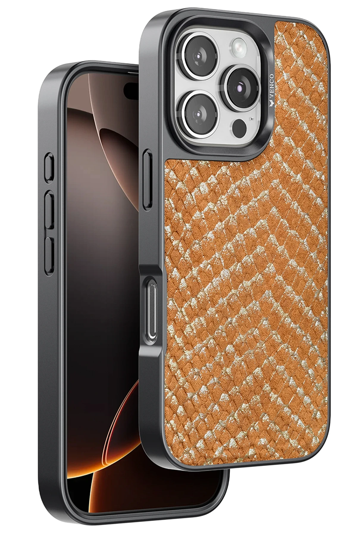 Venco iPhone 16 Pro Viper Kapak - Kahverengi