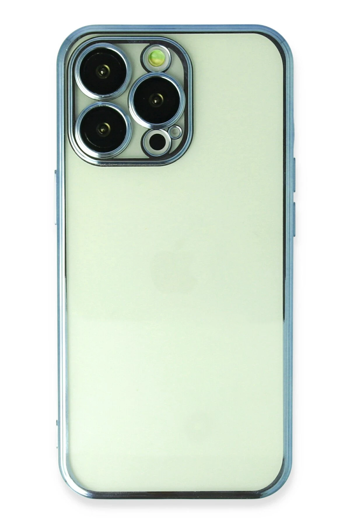 Newface iPhone 13 Pro Kılıf Razer Lensli Silikon - Açık Mavi