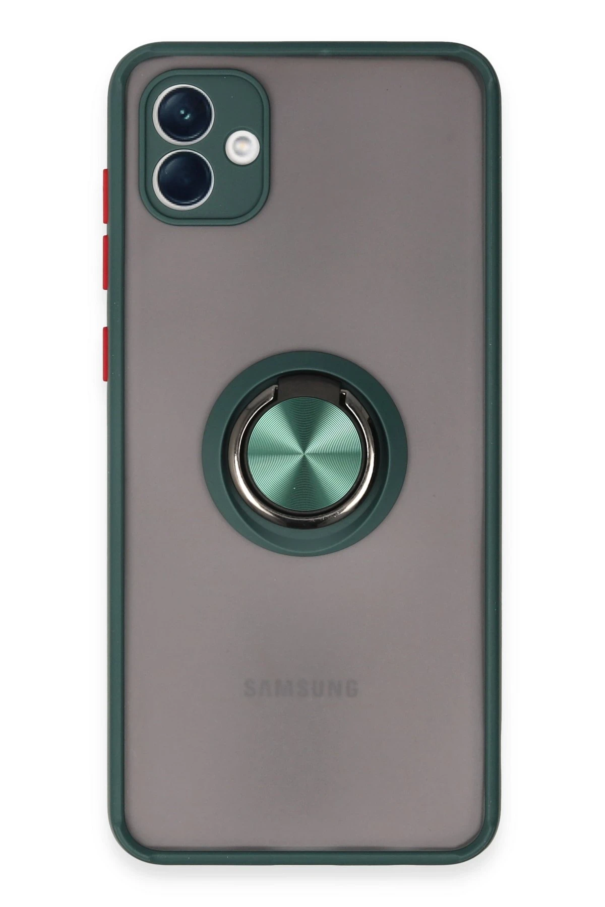 Newface Samsung Galaxy A04 Kılıf Montreal Yüzüklü Silikon Kapak - Yeşil