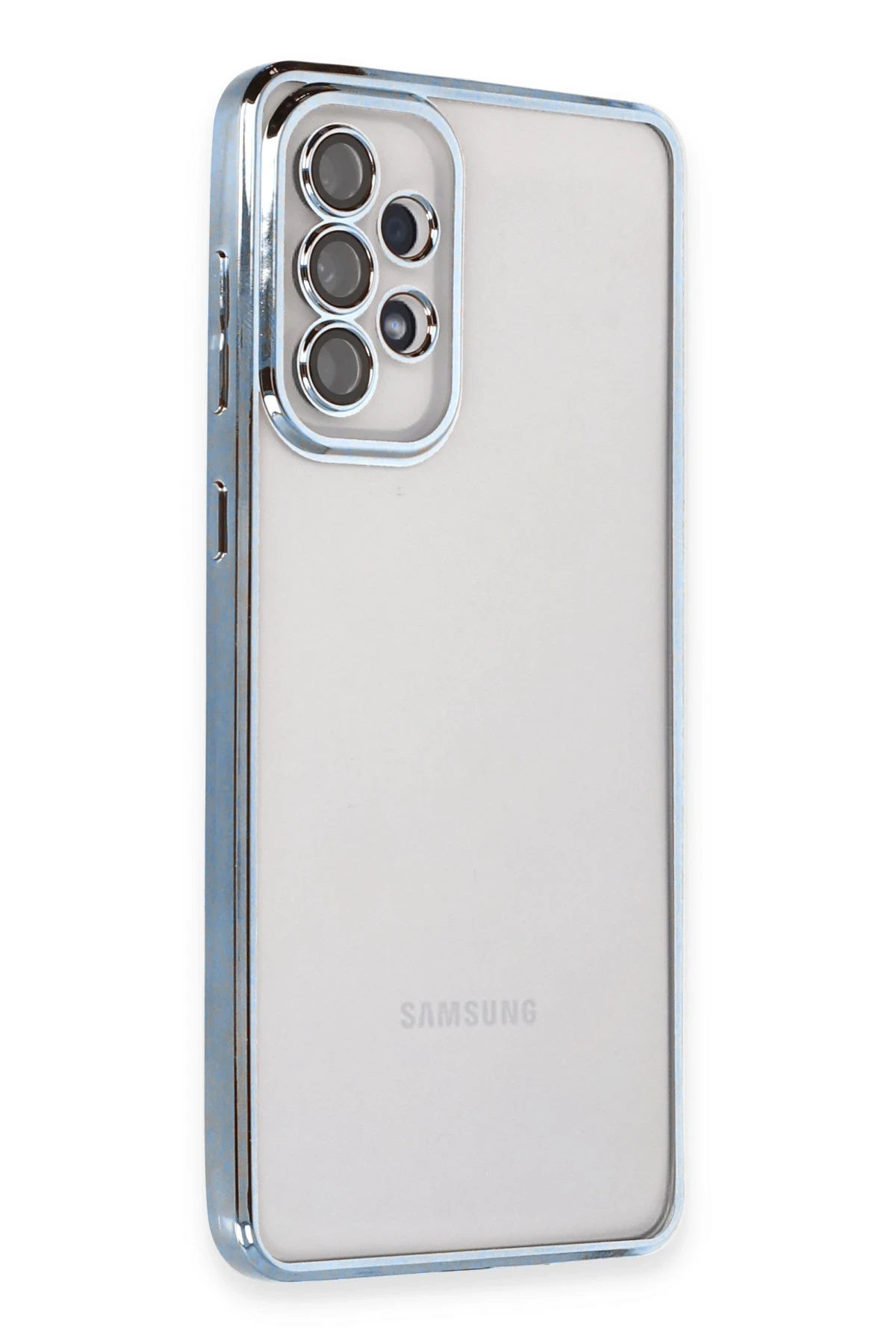 Newface Samsung Galaxy A33 5G Kılıf Razer Lensli Silikon - Açık Mavi