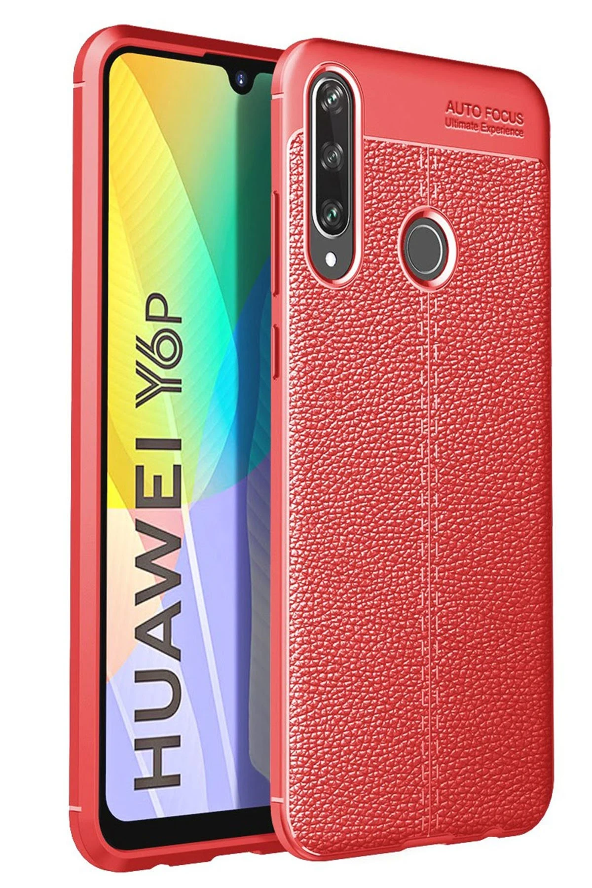 Newface Huawei Y6P Kılıf Auto Focus Kapak - Kırmızı