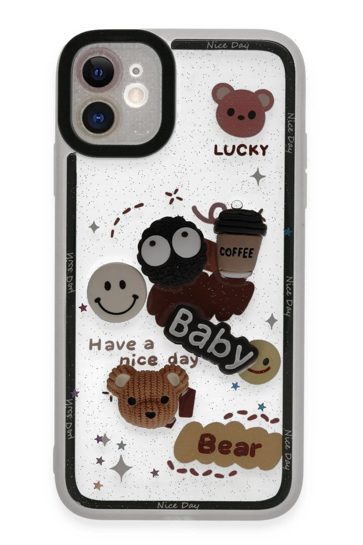 Newface iPhone 11 Kılıf Sweet Desenli Silikon Kapak - Sarı