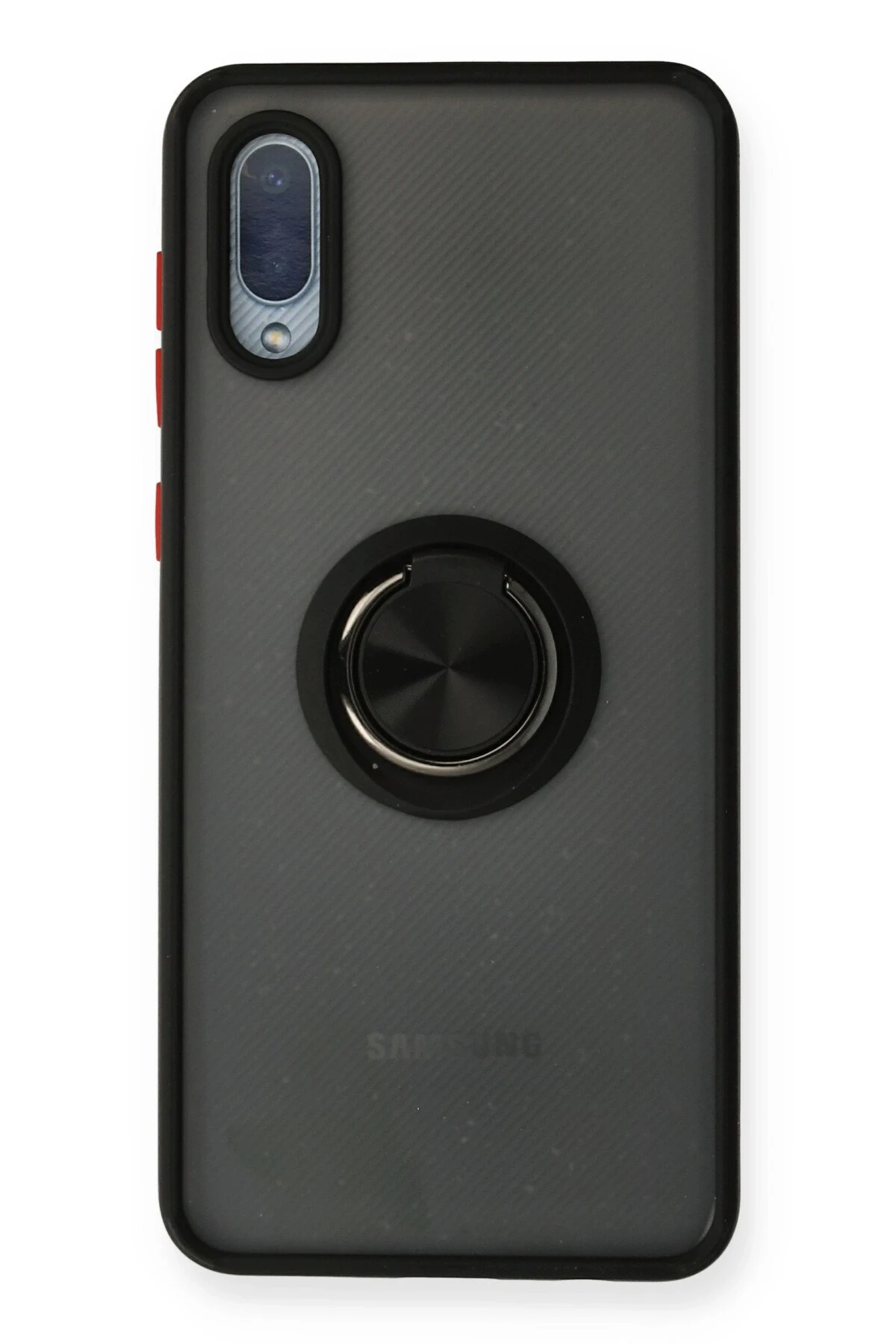 Newface Samsung Galaxy A02 Kılıf Montreal Yüzüklü Silikon Kapak - Siyah