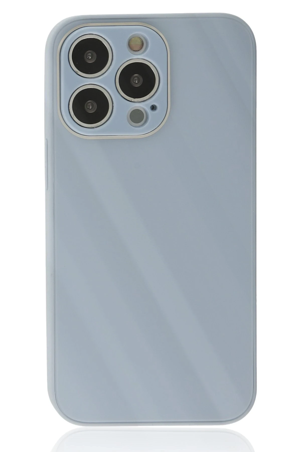 Newface iPhone 14 Pro Max Kılıf Glass Kapak - Sky Blue