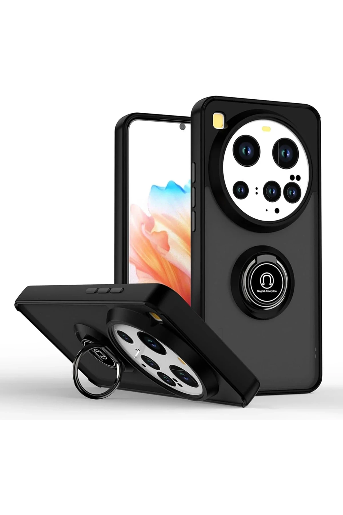 Newface Xiaomi Mi 15 Ultra Kılıf Montreal Yüzüklü Silikon Kapak - Siyah