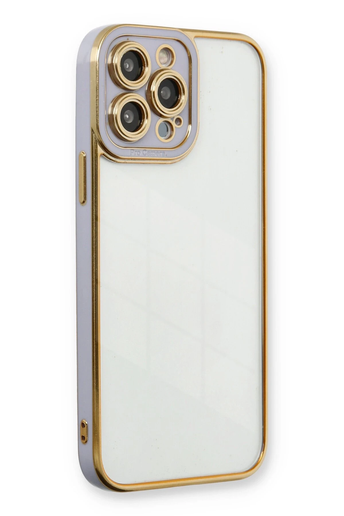 Newface iPhone 13 Pro Max Kılıf Liva Lens Silikon - Lila