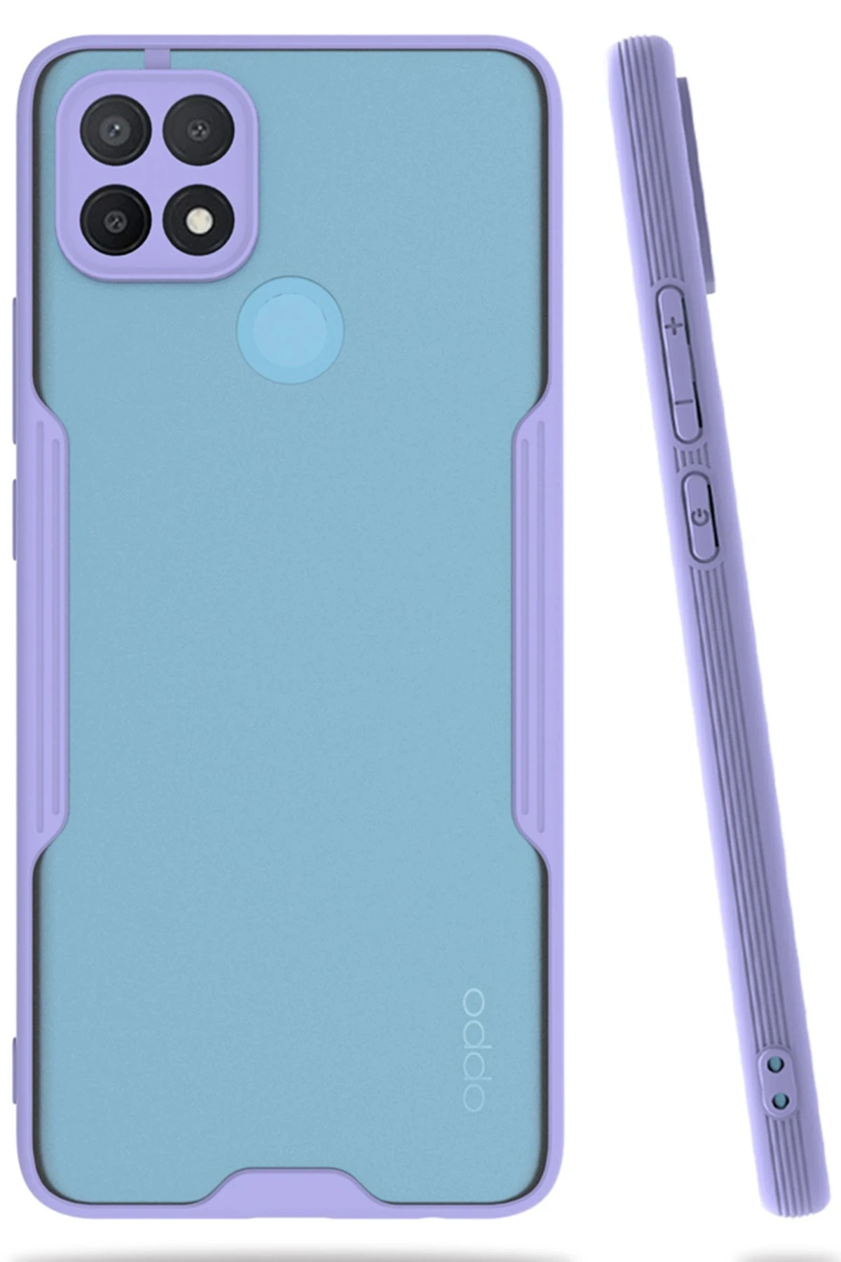 Newface Oppo A15 Kılıf Platin Silikon - Lila