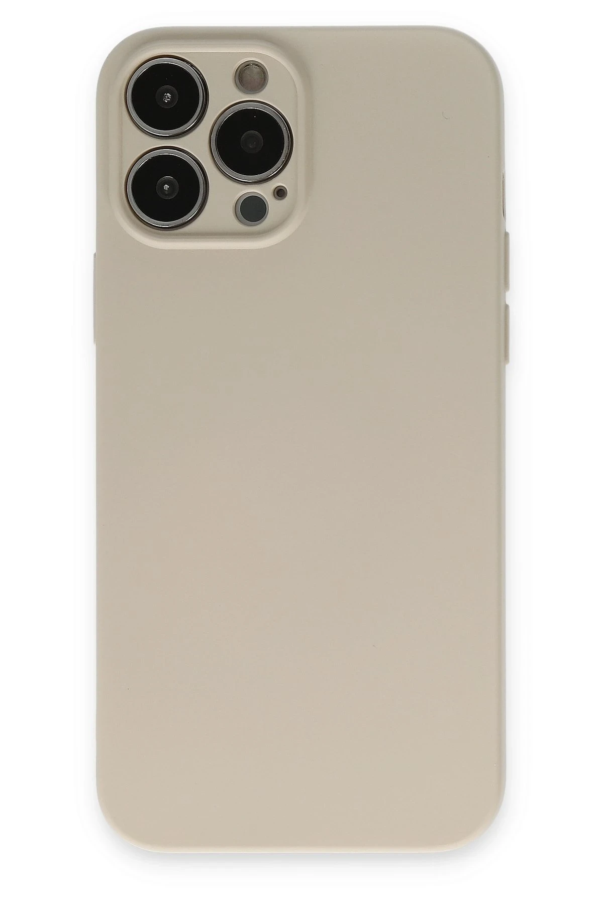 Newface iPhone 13 Pro Max Kılıf Nano içi Kadife Silikon - Bej