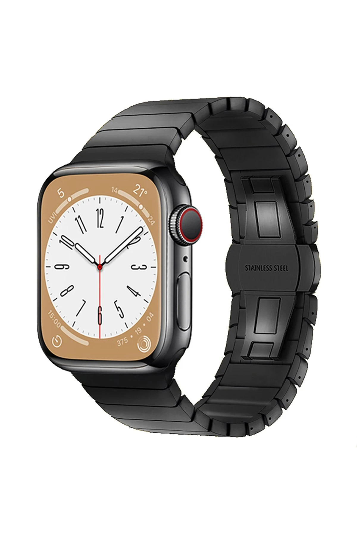 Newface Apple Watch 42mm KR413 Fine Steel Kordon - Siyah
