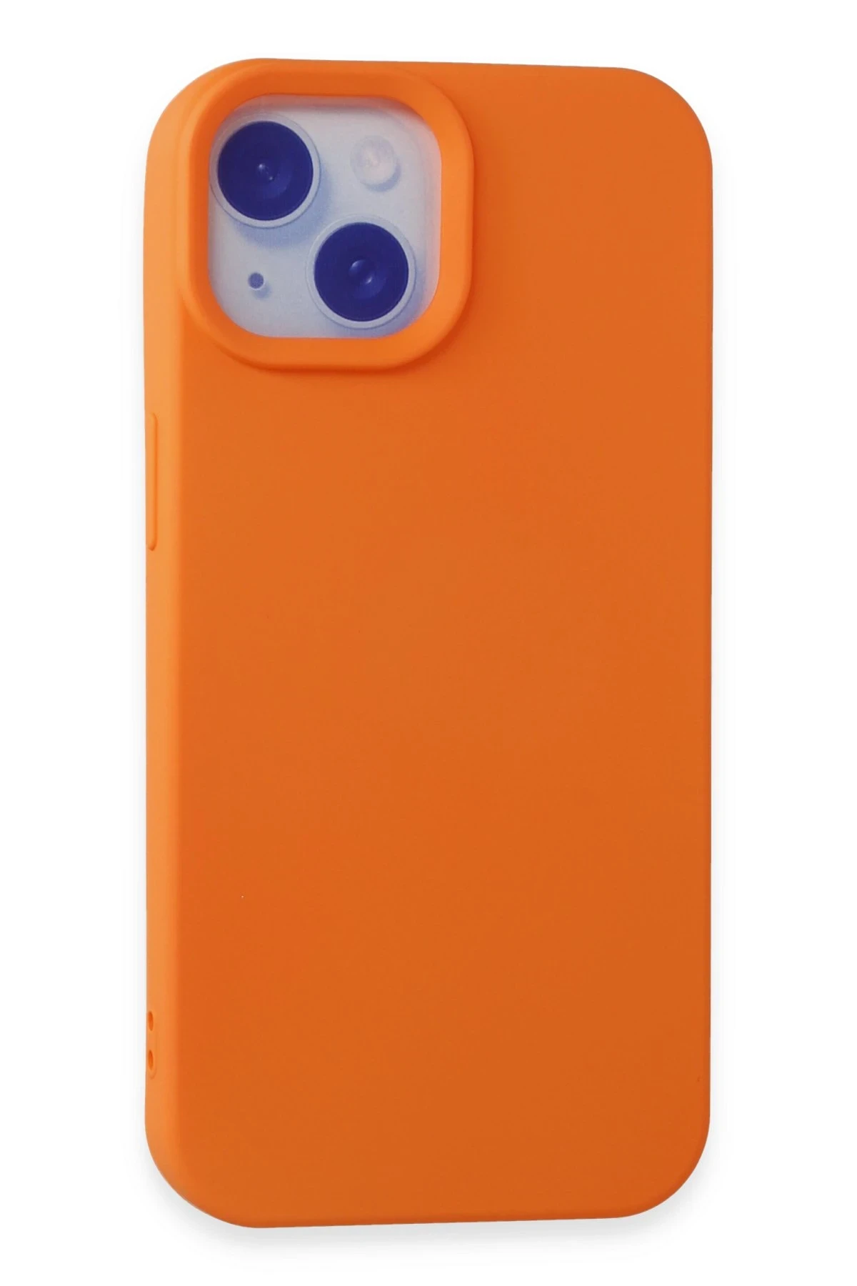 Newface iPhone 15 Plus Kılıf Nano içi Kadife Silikon - Turuncu