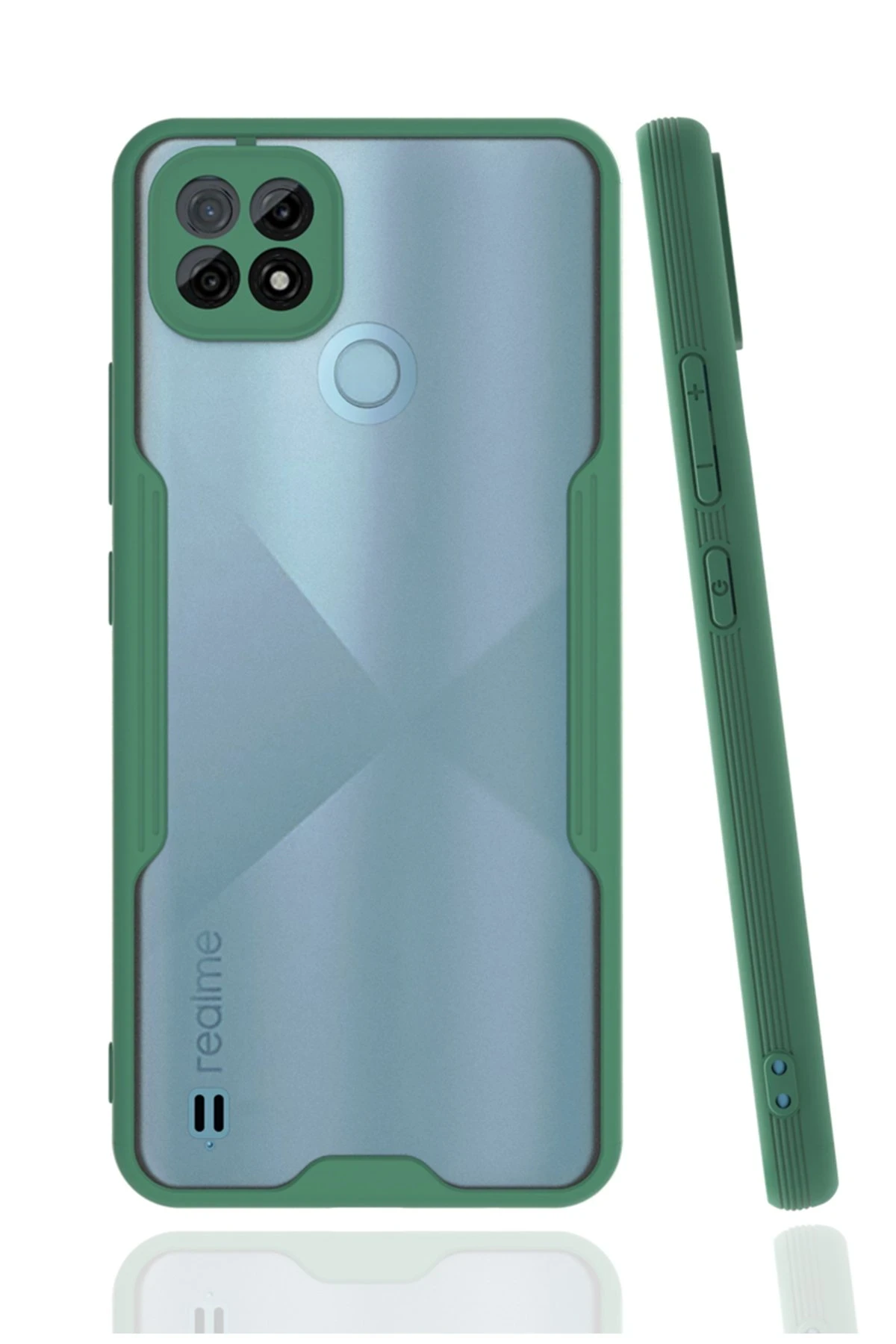 Newface Realme C21 Kılıf Platin Silikon - Yeşil