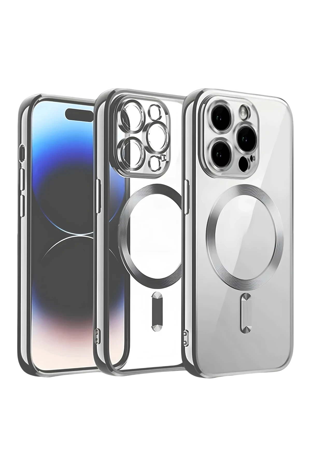 Newface iPhone 13 Pro Max Kılıf Kross Magneticsafe Kapak - Titan Gri