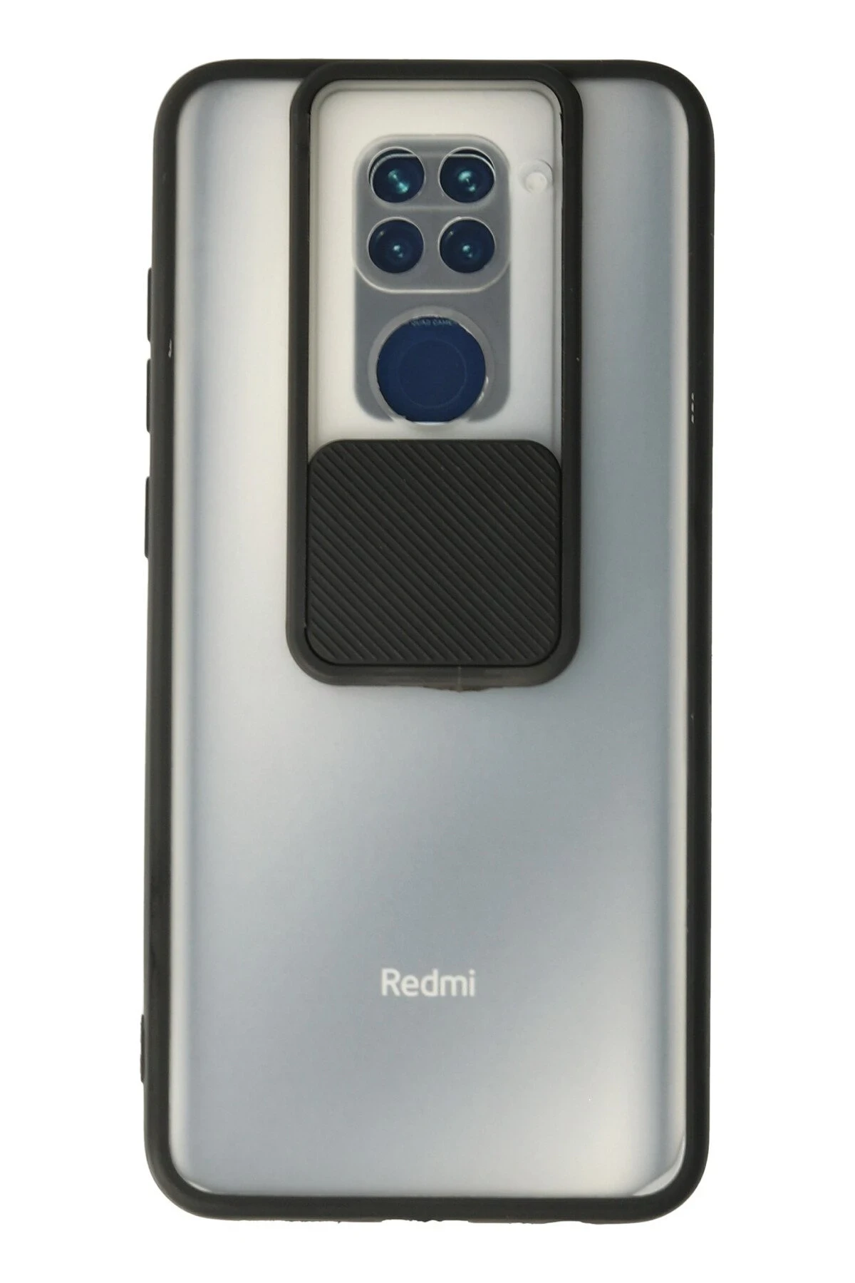 Newface Xiaomi Redmi Note 9 Kılıf Palm Buzlu Kamera Sürgülü Silikon - Siyah