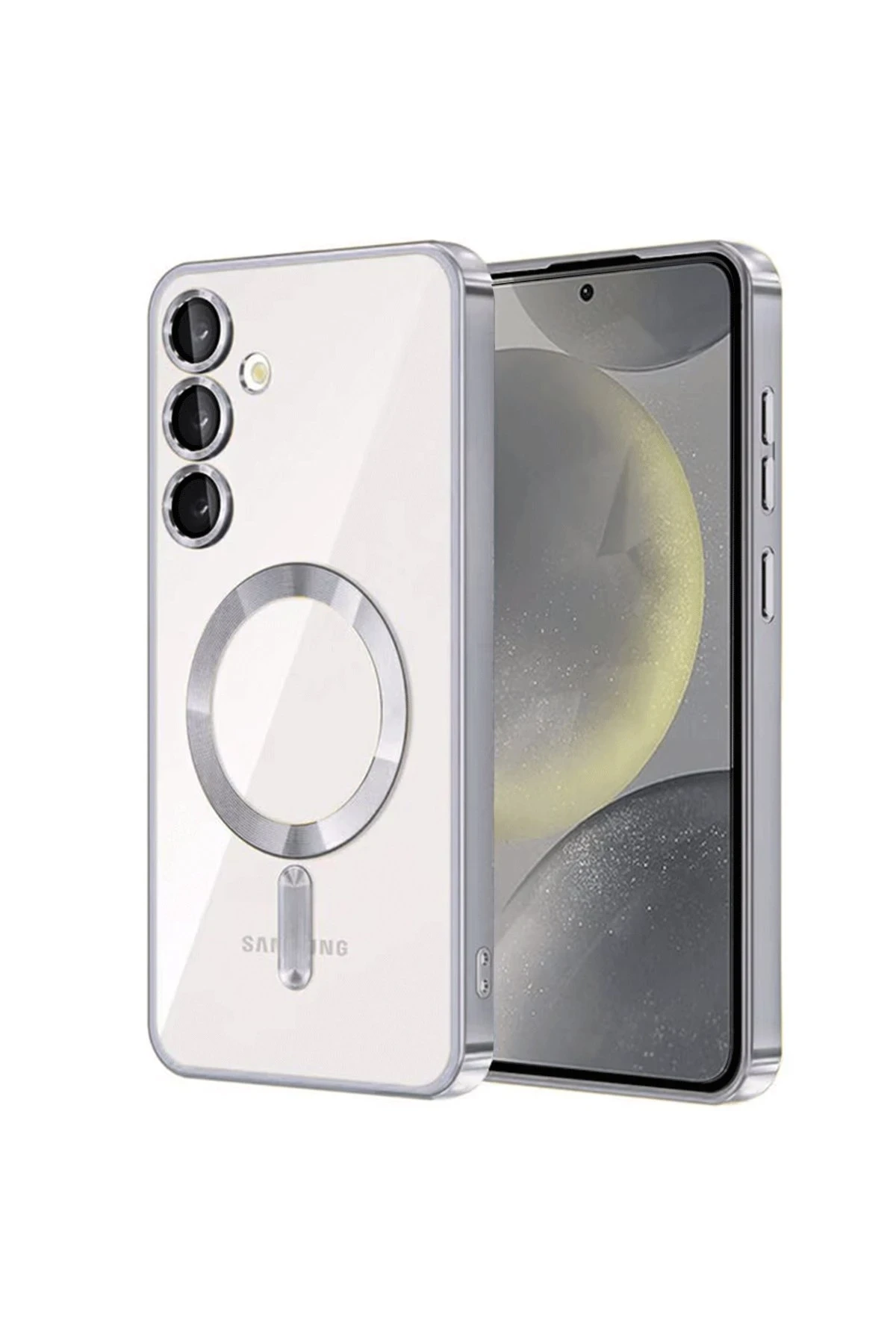 Newface Samsung Galaxy S24 Kılıf Kross Magneticsafe Kapak - Gümüş