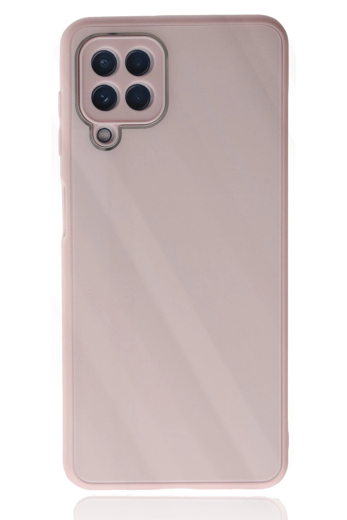 Newface Samsung Galaxy A22 Kılıf Glass Kapak - Pembe