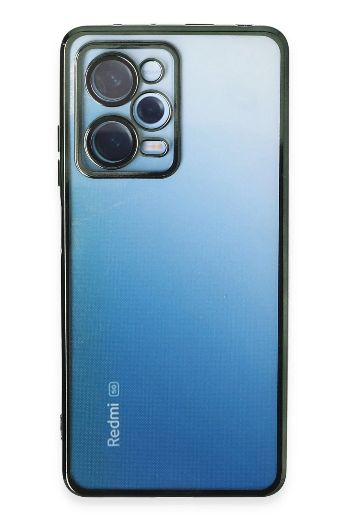 Newface Xiaomi Redmi Note 12 Pro 5G Kılıf Razer Lensli Silikon - Yeşil