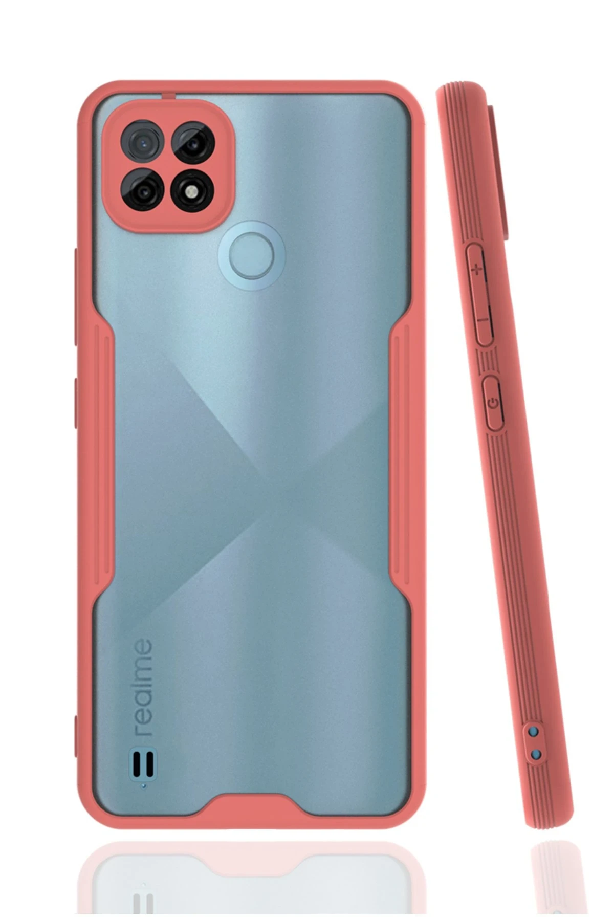 Newface Realme C21 Kılıf Platin Silikon - Pembe