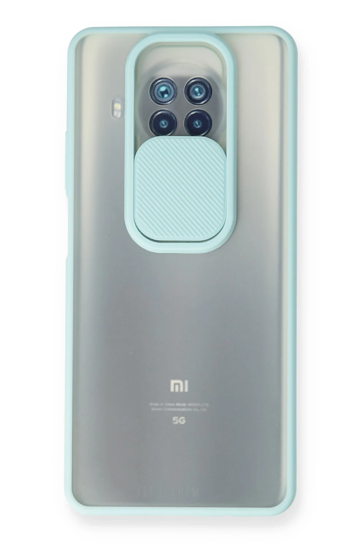 Newface Xiaomi Mi 10T Lite Kılıf Palm Buzlu Kamera Sürgülü Silikon - Turkuaz