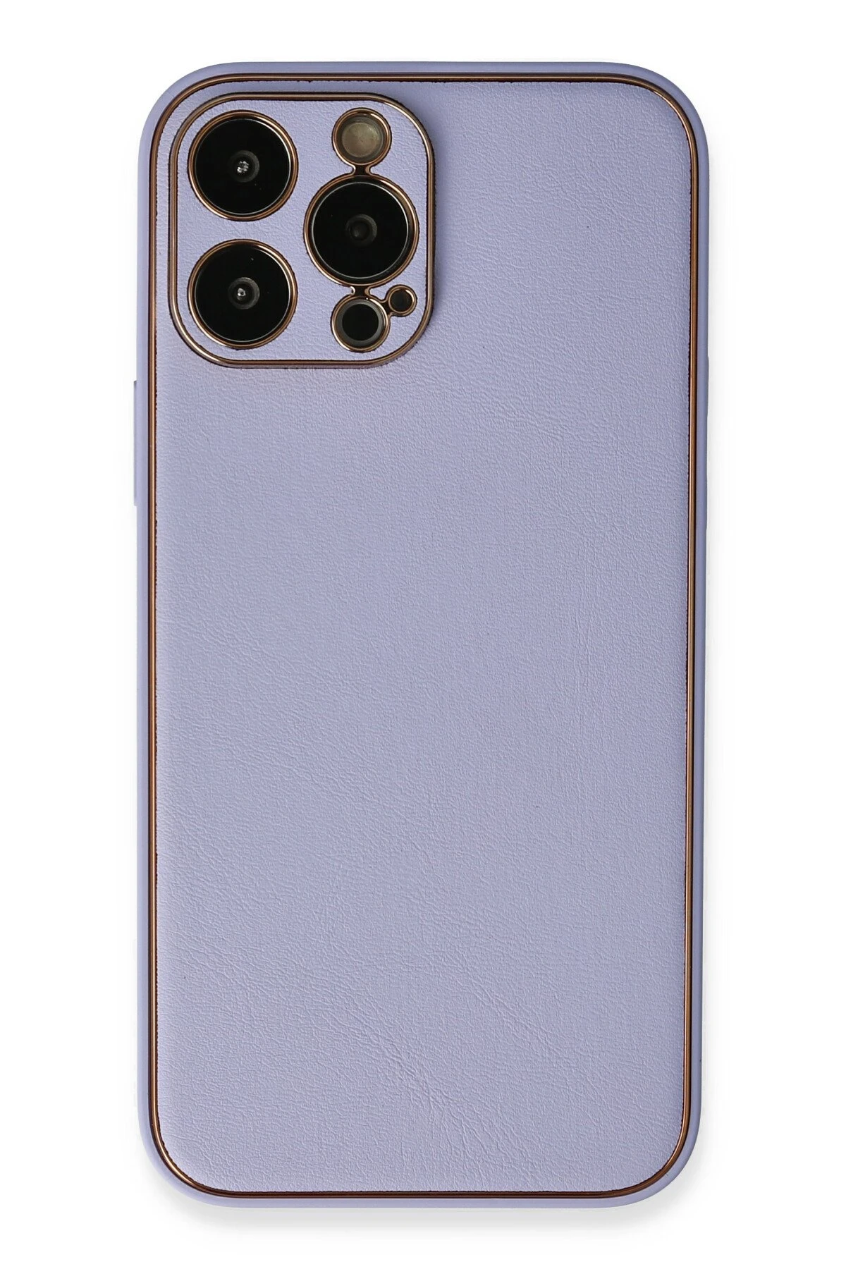 Newface iPhone 13 Pro Max Kılıf Coco Deri Silikon Kapak - Açık Lila