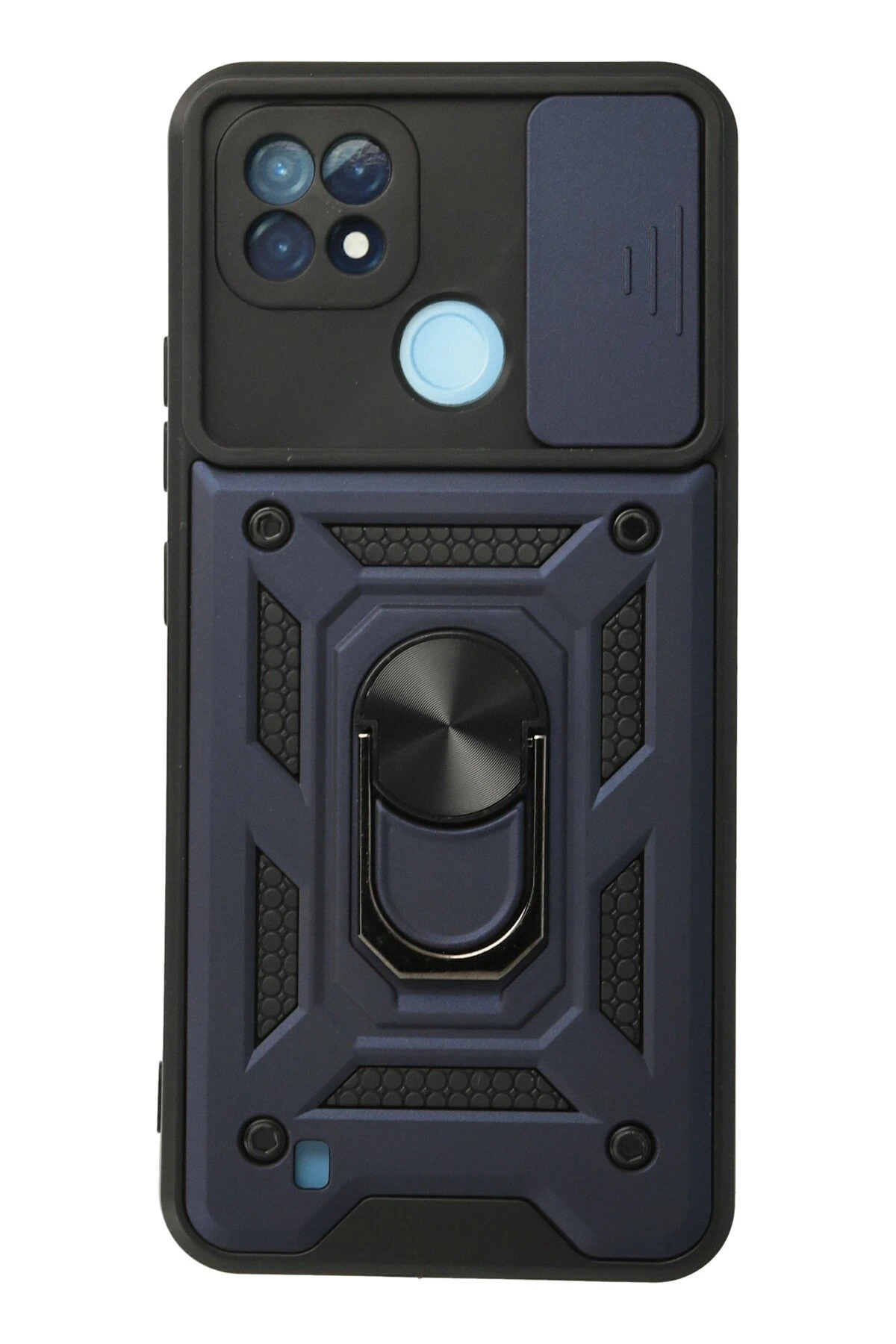 Newface Realme C21 Kılıf Pars Lens Yüzüklü Silikon - Lacivert
