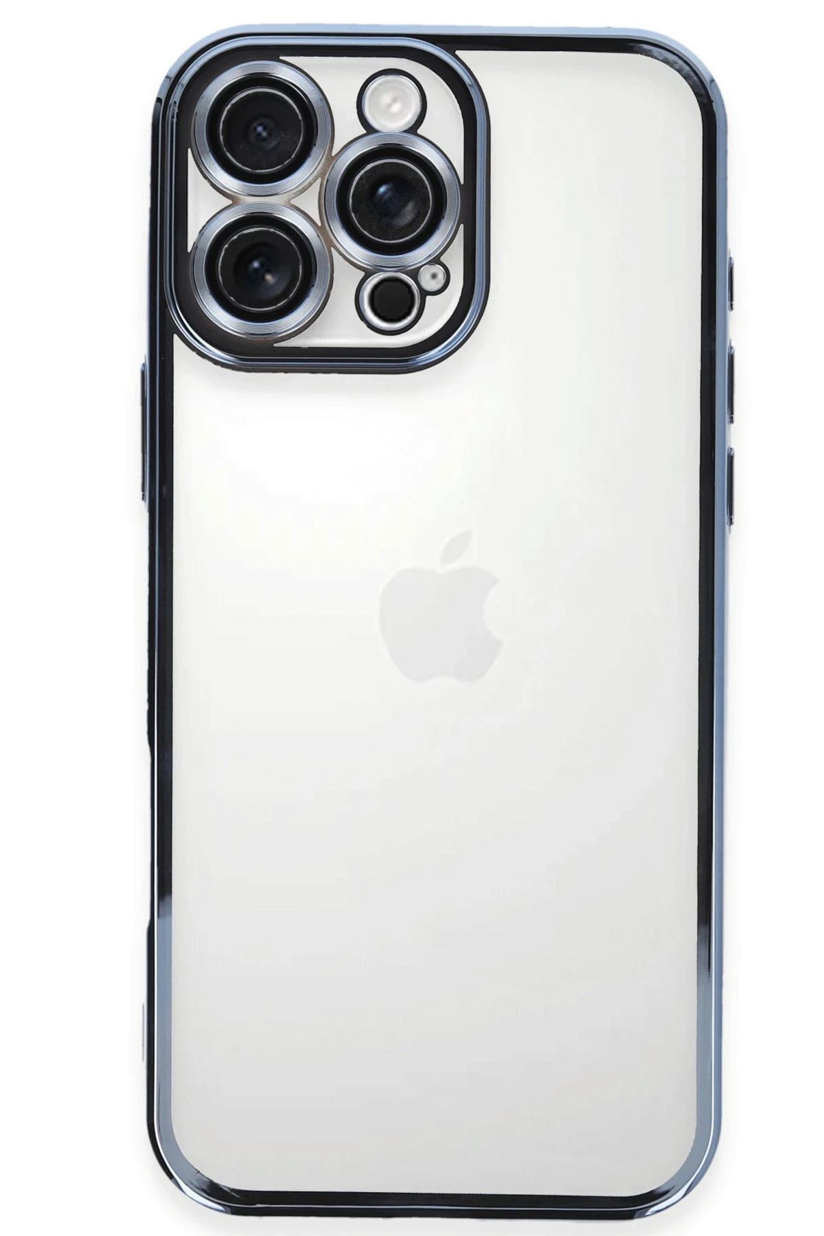 Newface iPhone 16 Pro Max Kılıf Razer Lensli Silikon - Açık Mavi