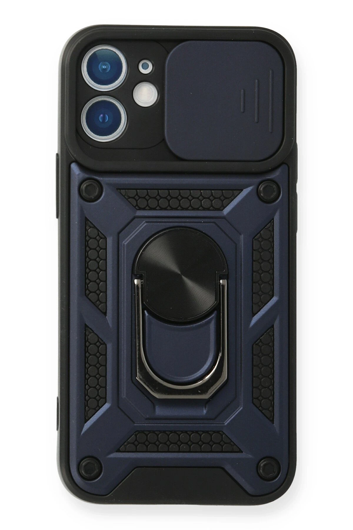 Newface iPhone 11 Kılıf Pars Lens Yüzüklü Silikon - Lacivert
