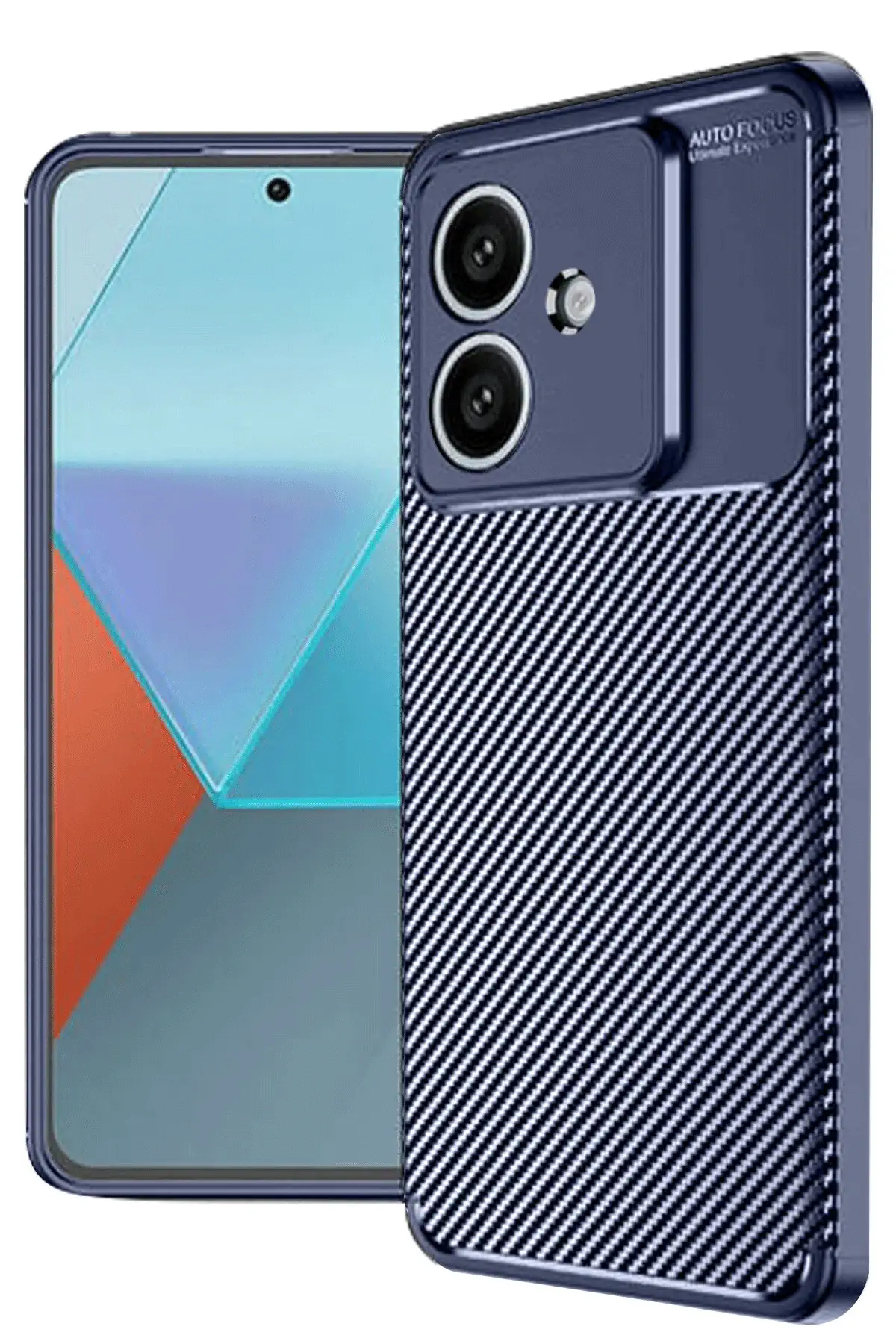 Newface Oppo A3 Kılıf Auto Focus Karbon Kapak - Lacivert