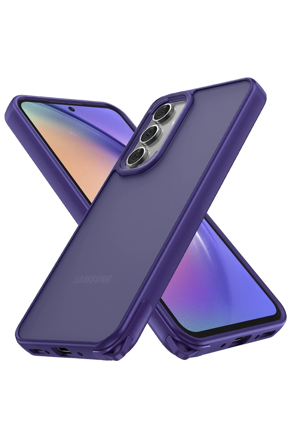 Newface Samsung Galaxy A04S Kılıf Elegant Kapak - Derin Mor