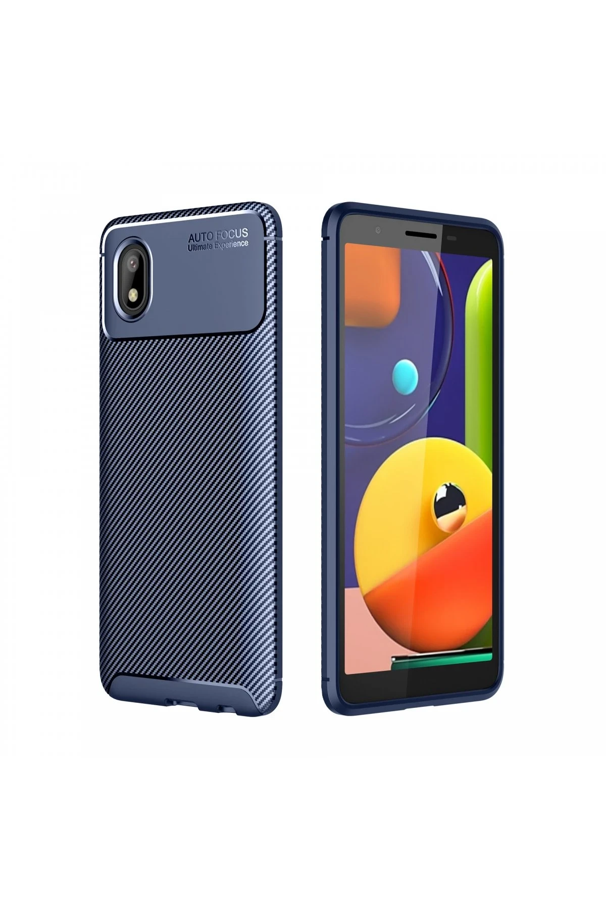 Newface Samsung Galaxy A01 Core Kılıf Auto Focus Karbon Kapak - Lacivert