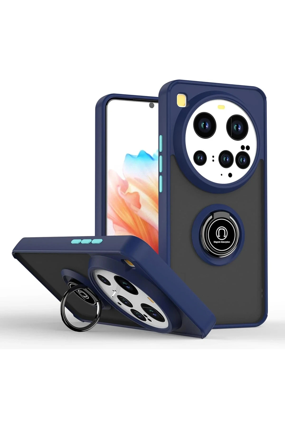 Newface Xiaomi Mi 15 Ultra Kılıf Montreal Yüzüklü Silikon Kapak - Lacivert