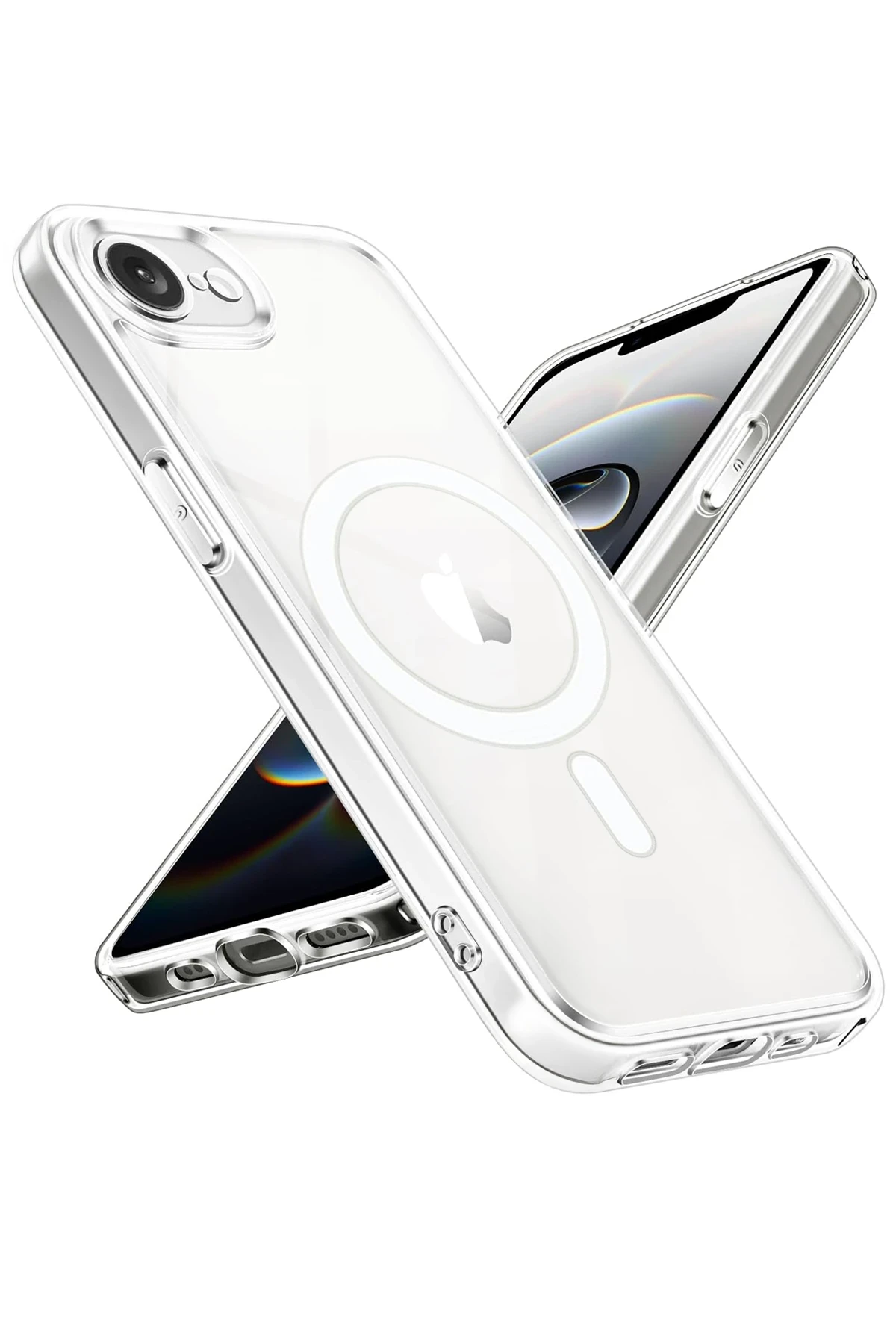 Newface iPhone 16E Kılıf Magneticsafe Şeffaf Silikon - Şeffaf