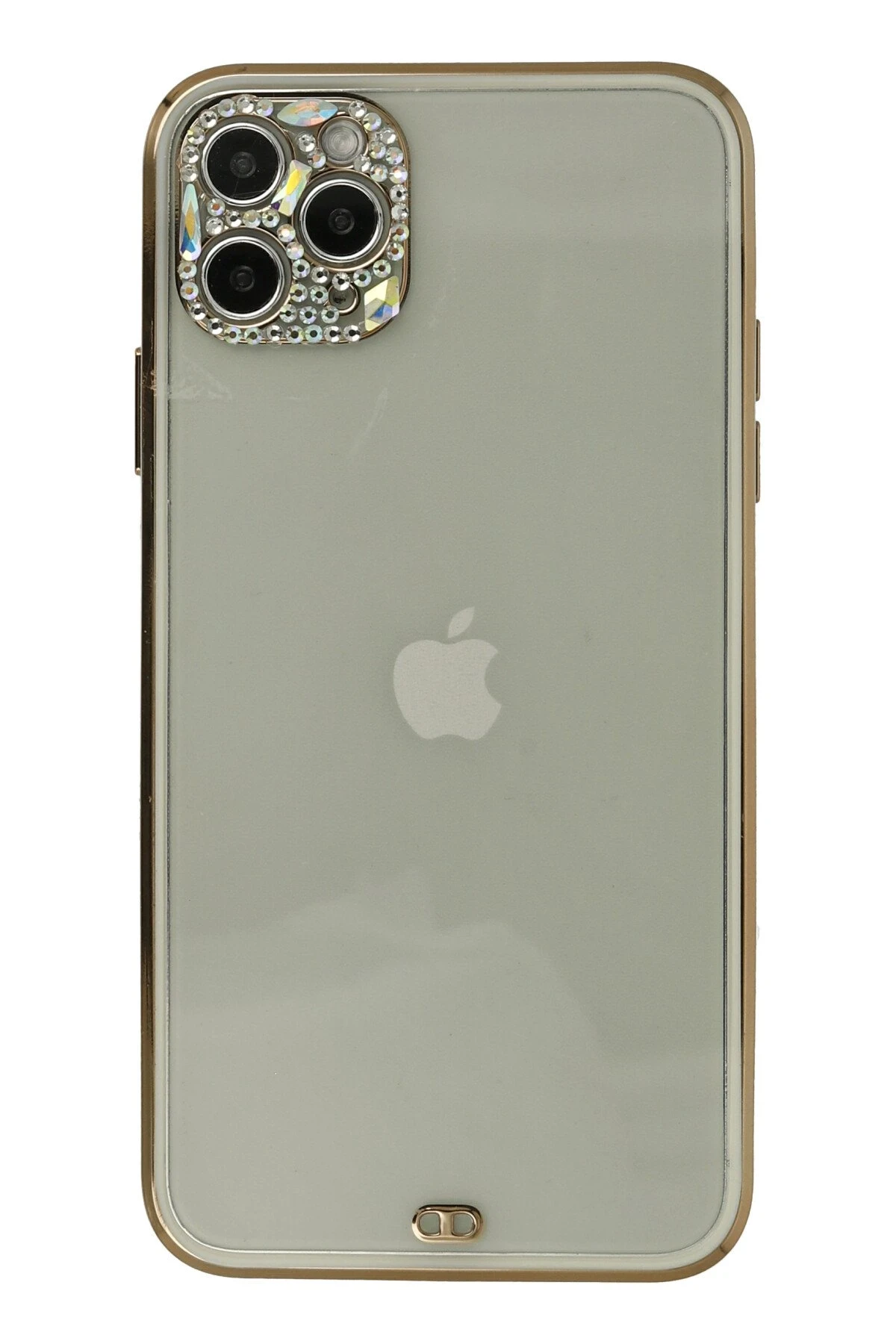 Newface iPhone 11 Pro Kılıf Liva Taşlı Silikon - Beyaz