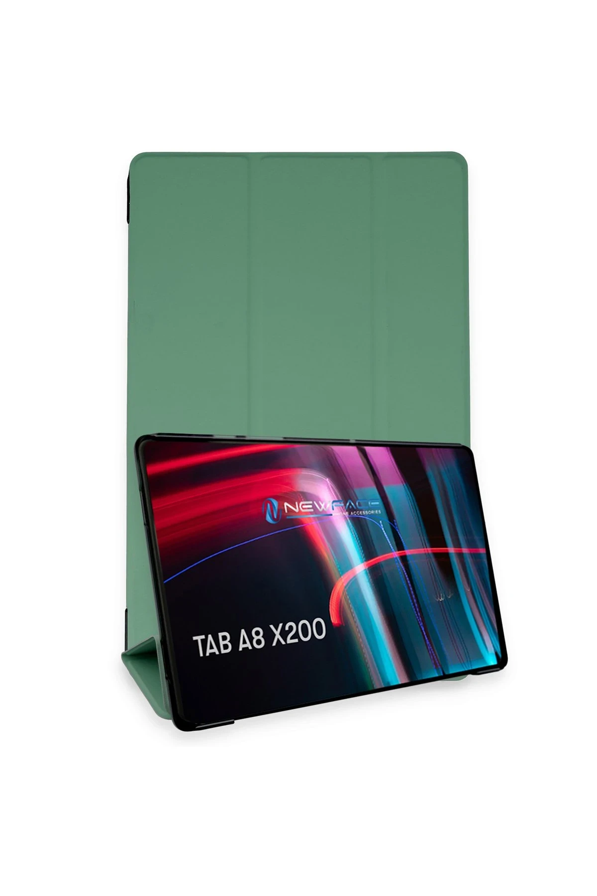 Newface Samsung Galaxy X200 Tab A8 10.5 Kılıf Tablet Smart Kılıf - Koyu Yeşil