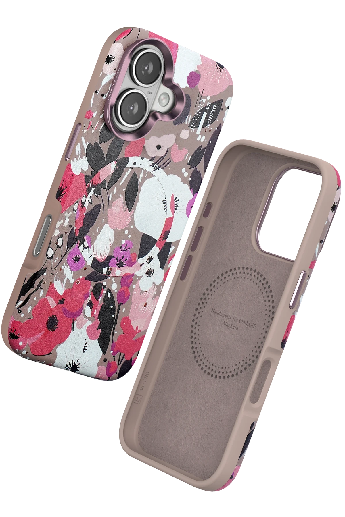 Onegif iPhone 16 Flower Series Magsafe Kapak - Pembe