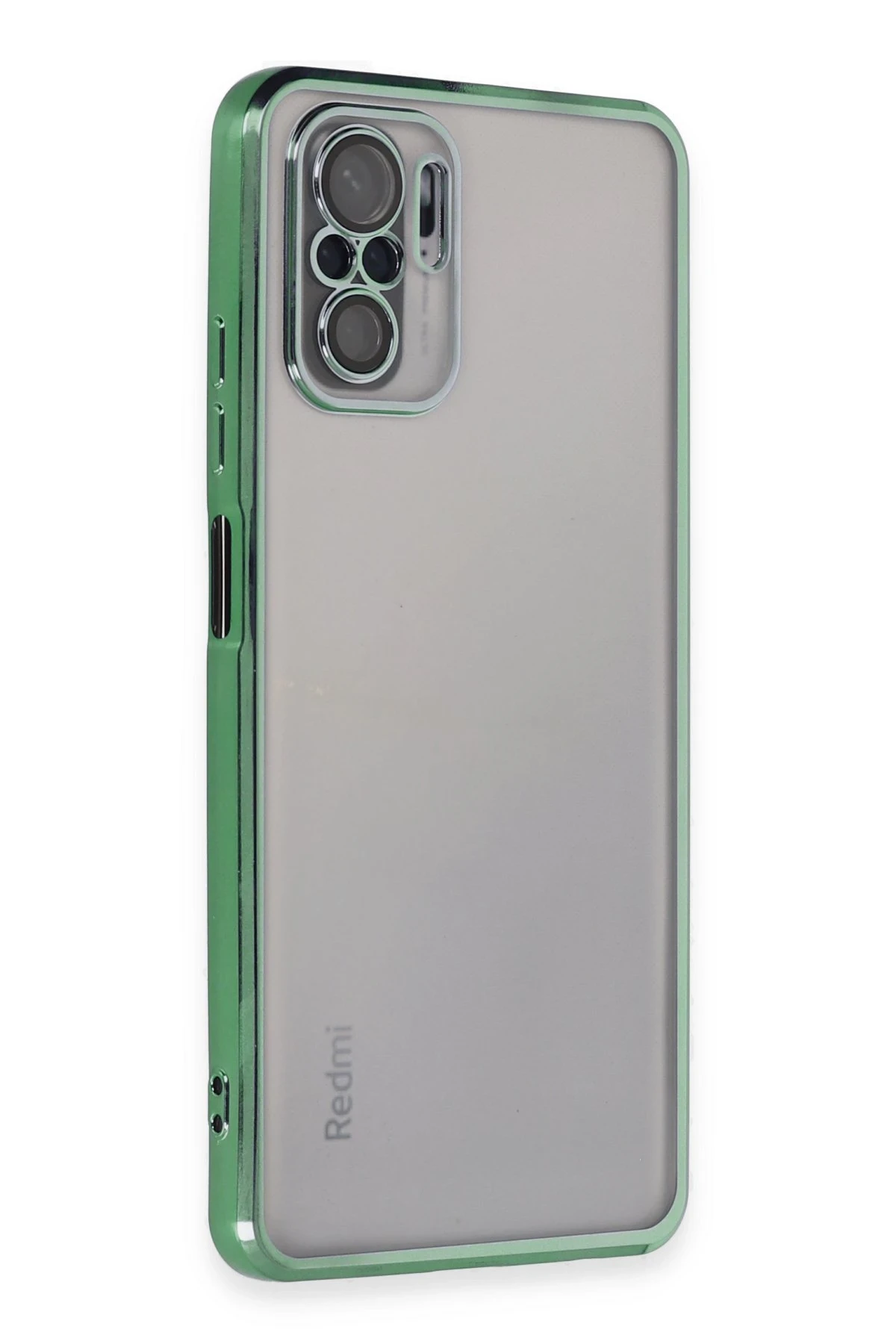Newface Xiaomi Redmi Note 10 Kılıf Razer Lensli Silikon - Yeşil