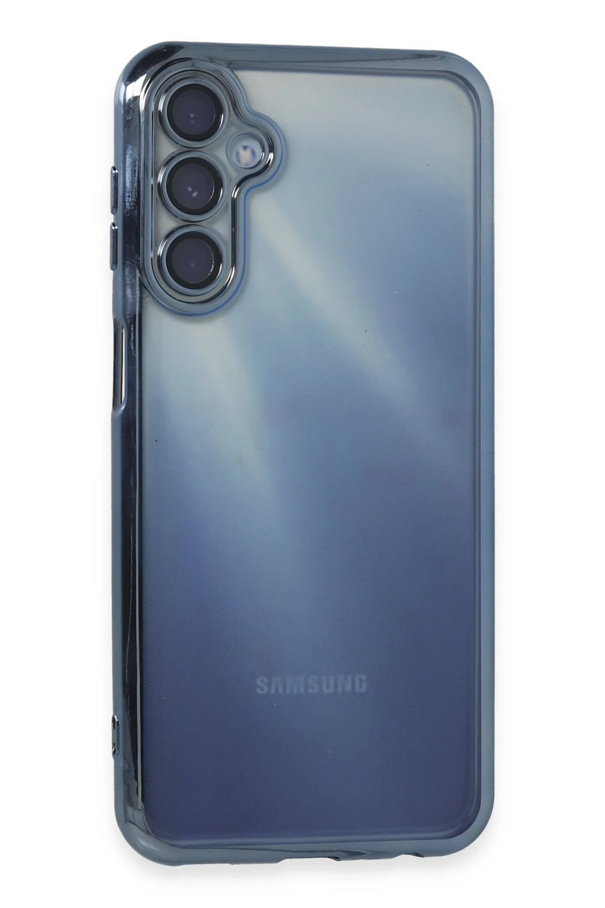 Newface Samsung Galaxy A15 4G Kılıf Razer Lensli Silikon - Açık Mavi