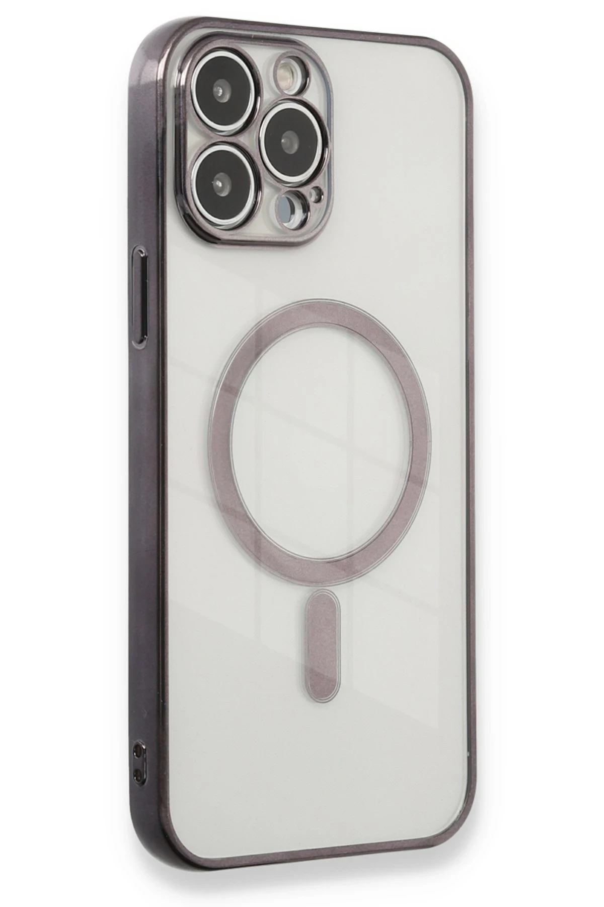 Newface iPhone 13 Pro Max Kılıf Magneticsafe Lazer Silikon - Siyah