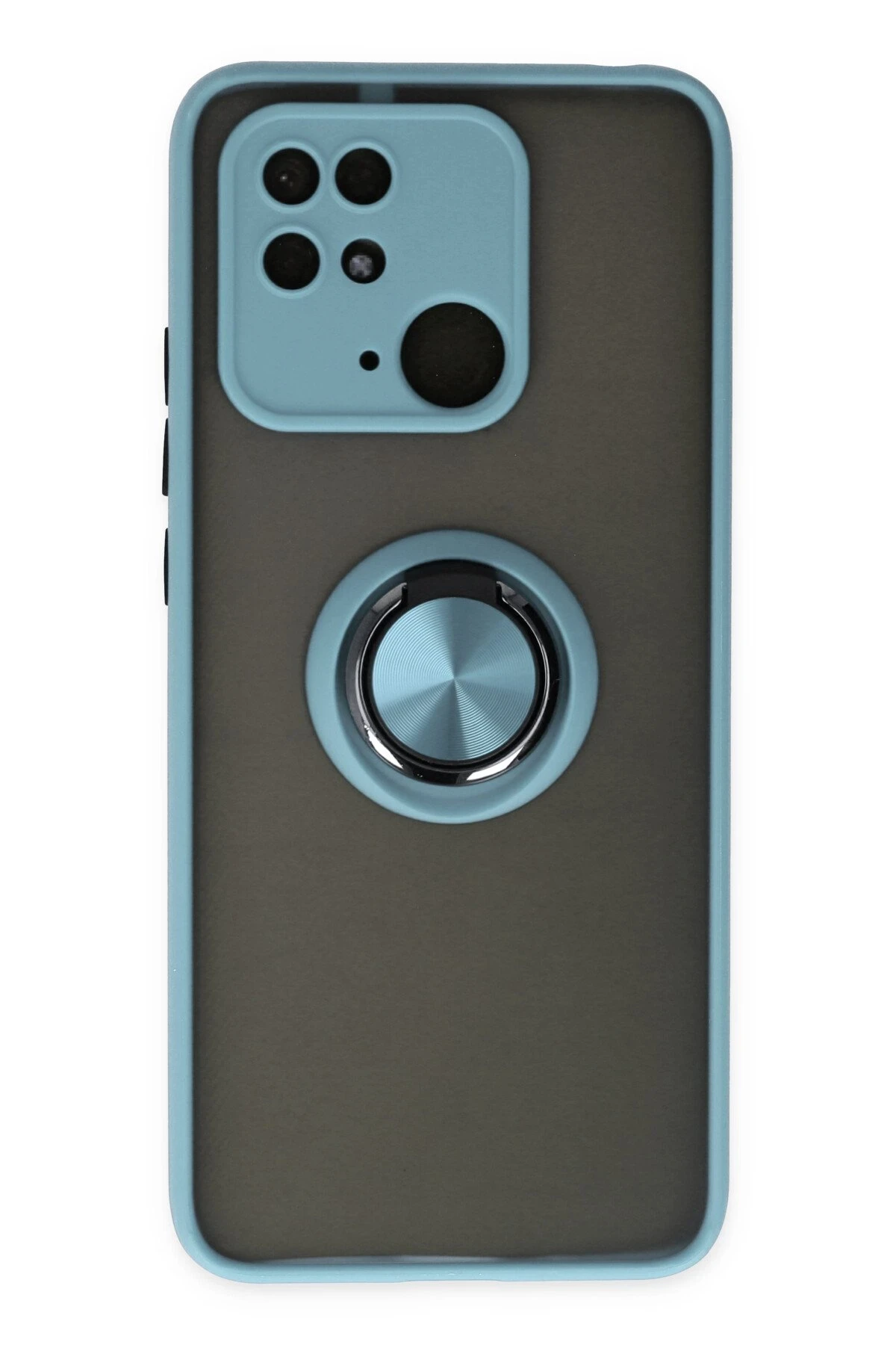 Newface Xiaomi Redmi 10C Kılıf Montreal Yüzüklü Silikon Kapak - Buz Mavi