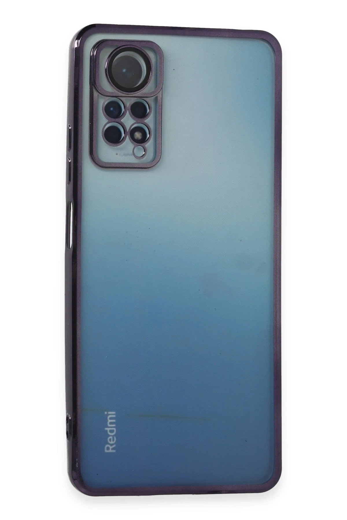 Newface Xiaomi Redmi Note 12 Pro 4G Kılıf Razer Lensli Silikon - Mor