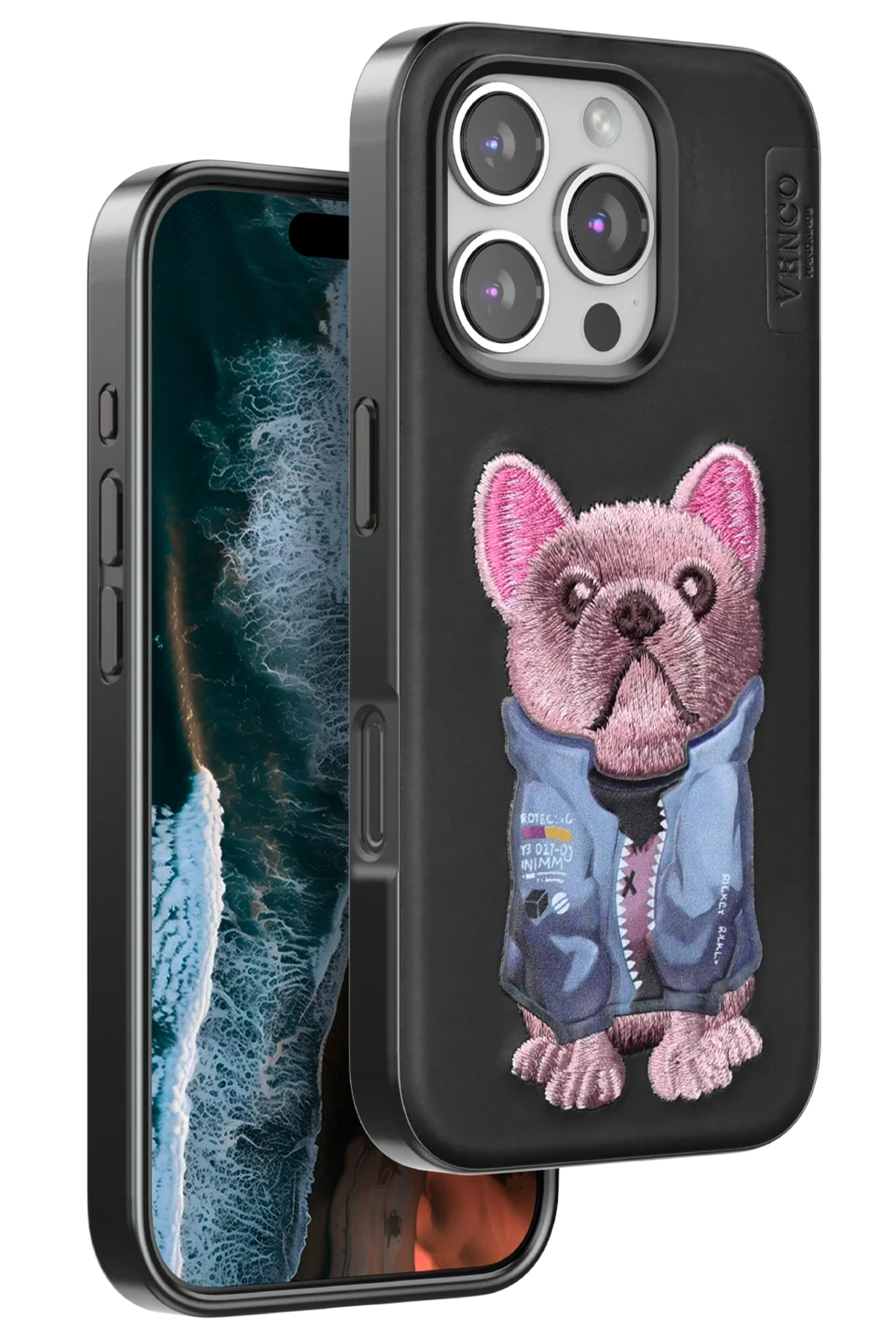 Venco iPhone 16 Pro Max Cute Desenli Kapak - Siyah