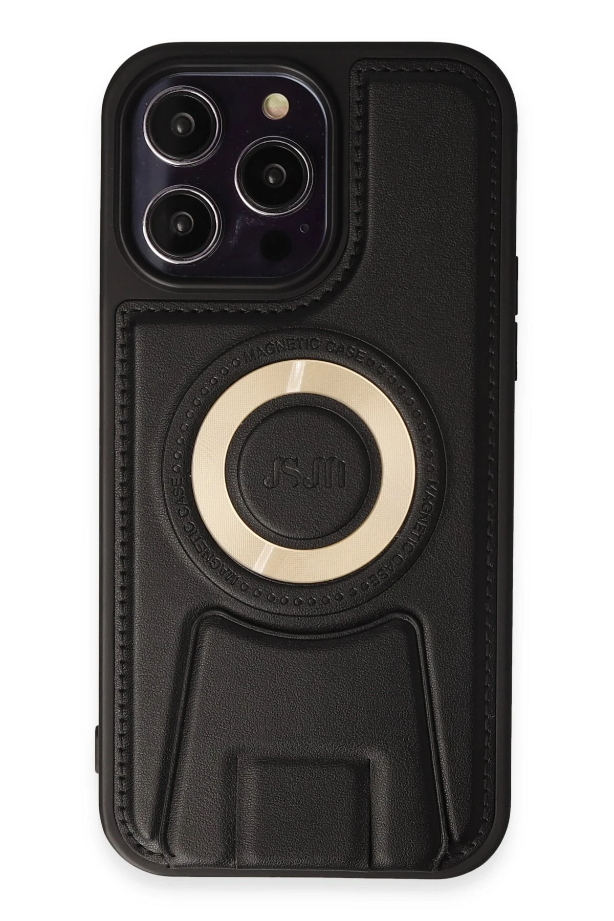 Newface iPhone 14 Pro Max Kılıf Merkür Magneticsafe Standlı Kapak - Siyah