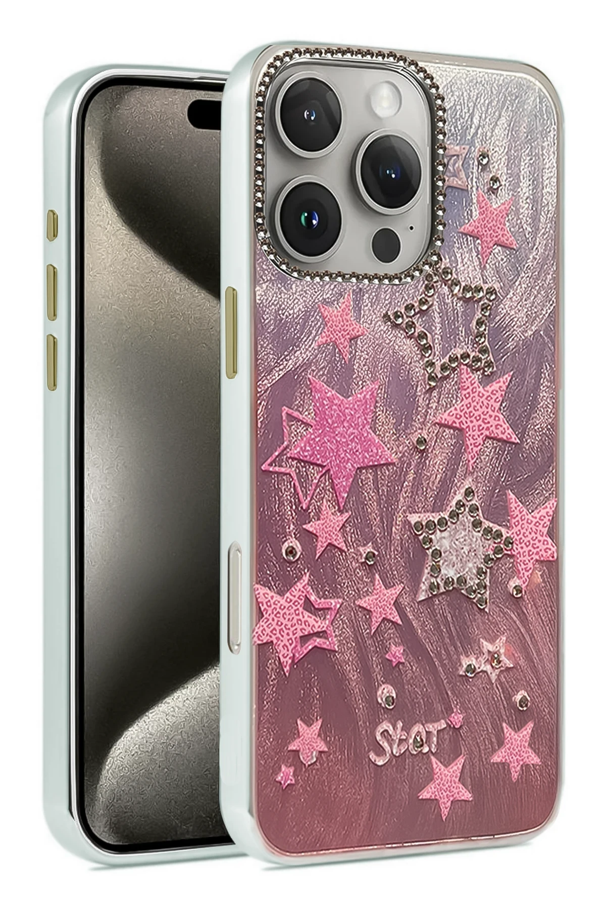 Newface iPhone 16 Pro Kılıf Blade Aynalı Desenli Kapak - Desen 7