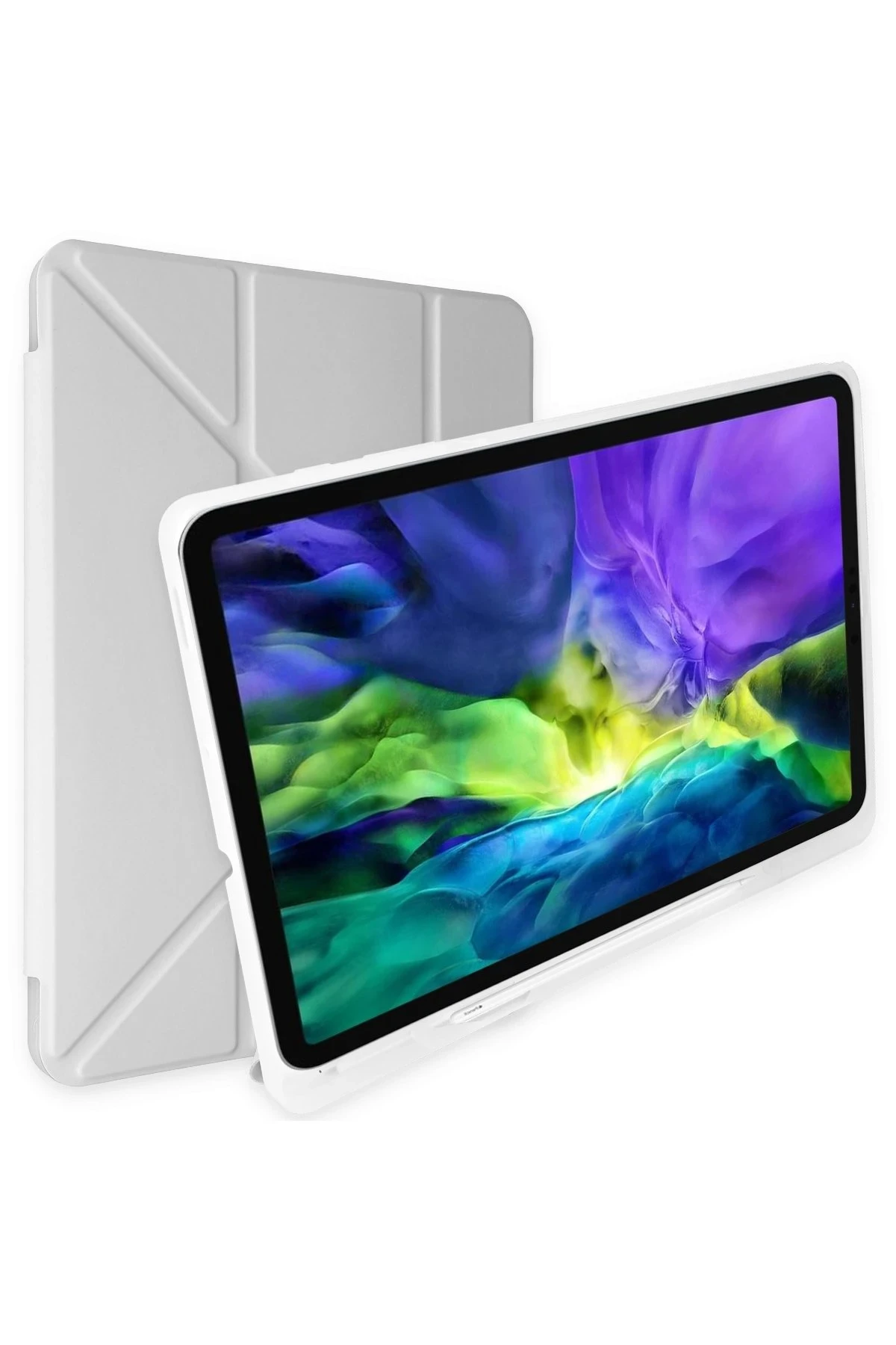 Newface Samsung Galaxy P610 Tab S6 Lite 10.4 Kılıf Kalemlikli Mars Tablet Kılıfı - Gri