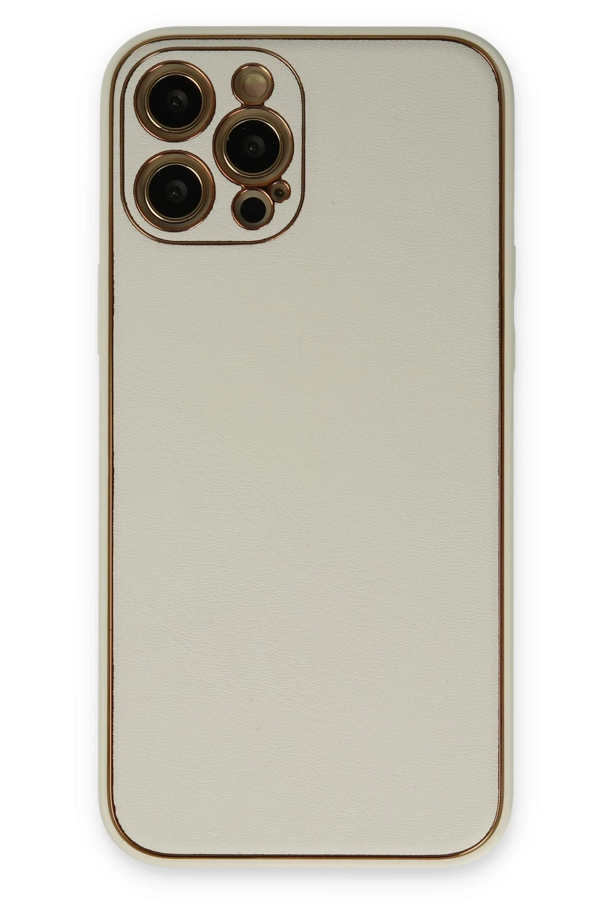 Newface iPhone 12 Pro Kılıf Coco Deri Silikon Kapak - Beyaz