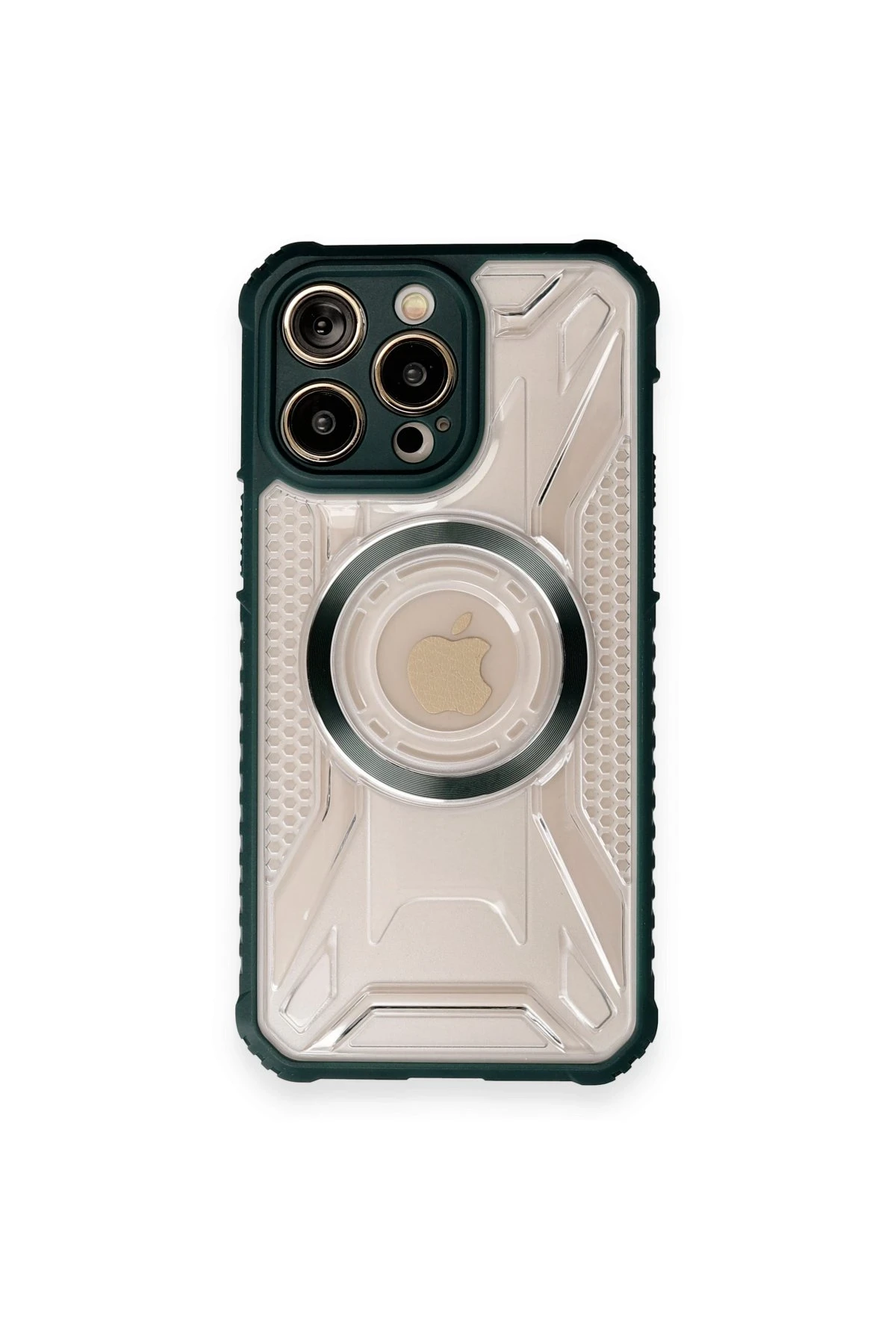 Newface iPhone 12 Pro Kılıf Prag Magneticsafe Kapak - Koyu Yeşil