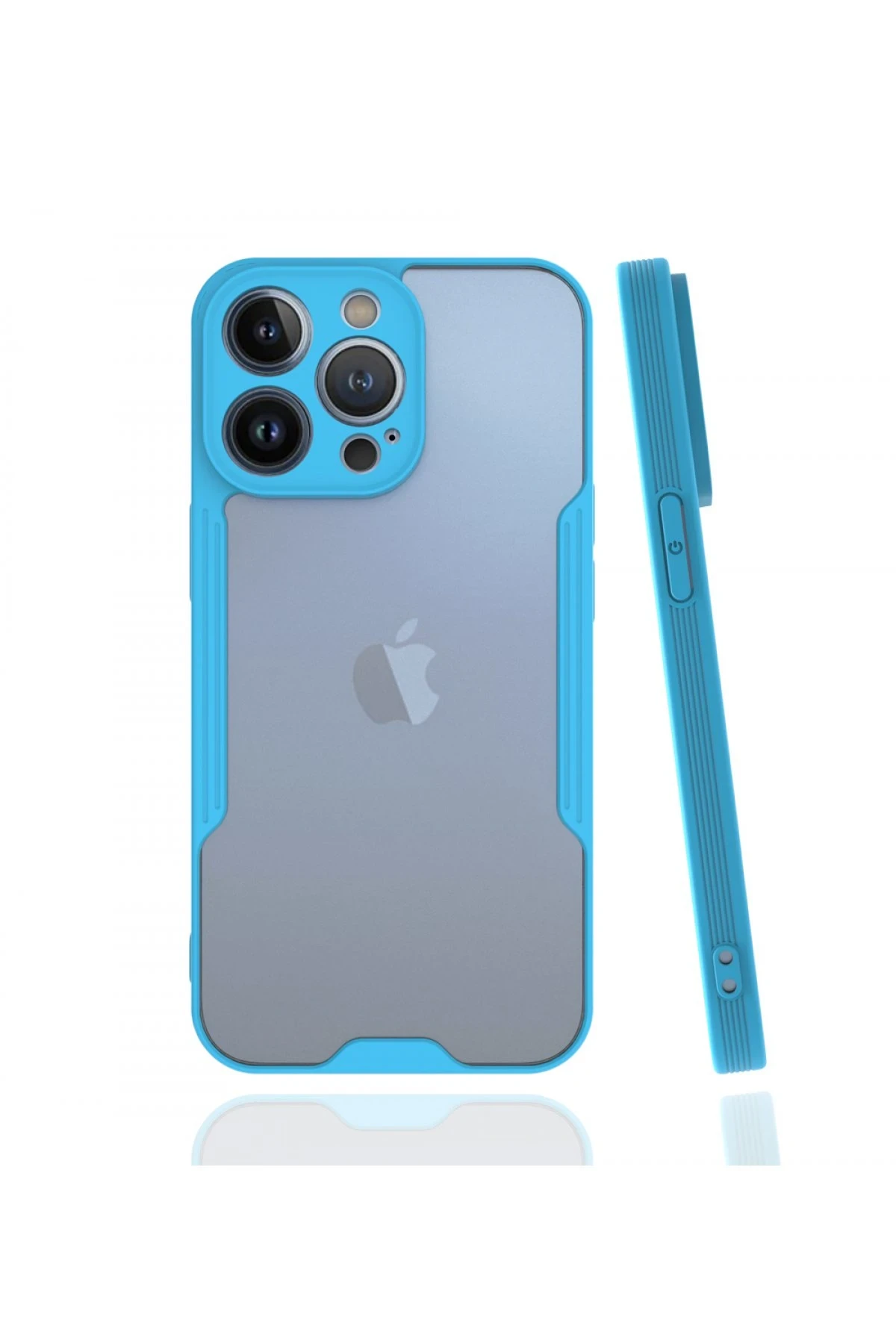 Newface iPhone 13 Pro Max Kılıf Platin Silikon - Mavi