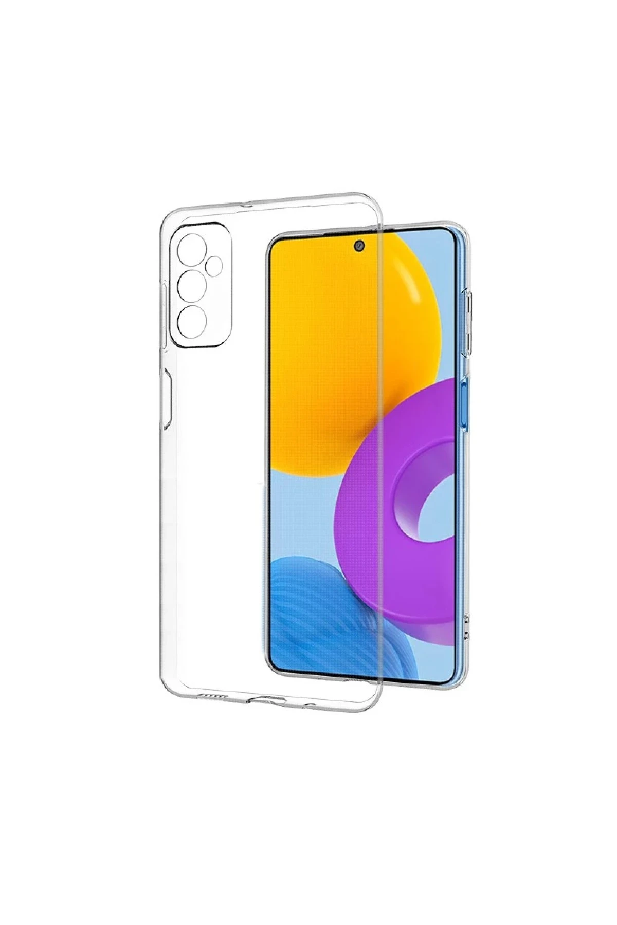 Newface Samsung Galaxy M52 5G Kılıf Deluxe 2mm Şeffaf Silikon - Şeffaf