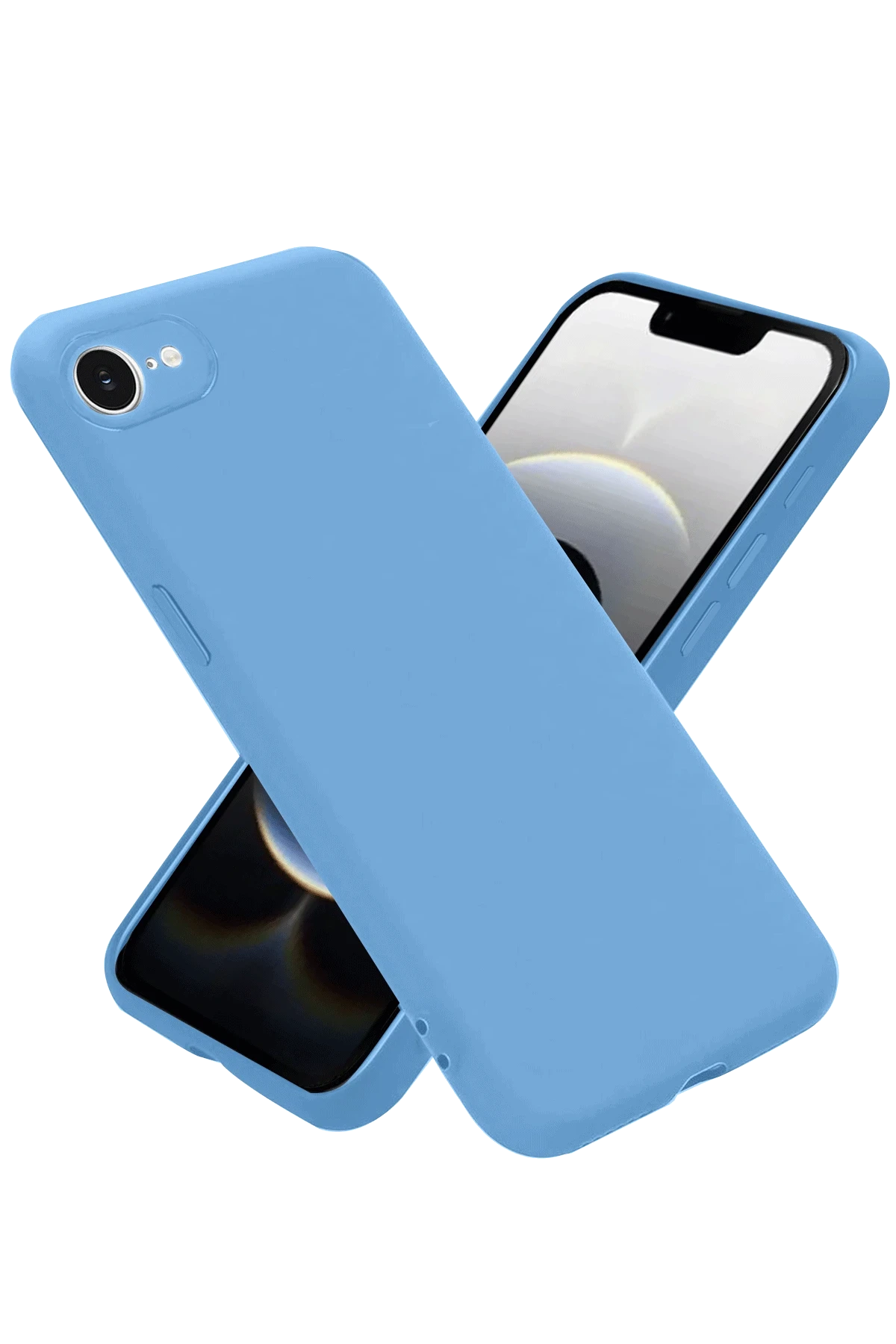 Newface iPhone 16E Kılıf Nano içi Kadife Silikon - Mavi
