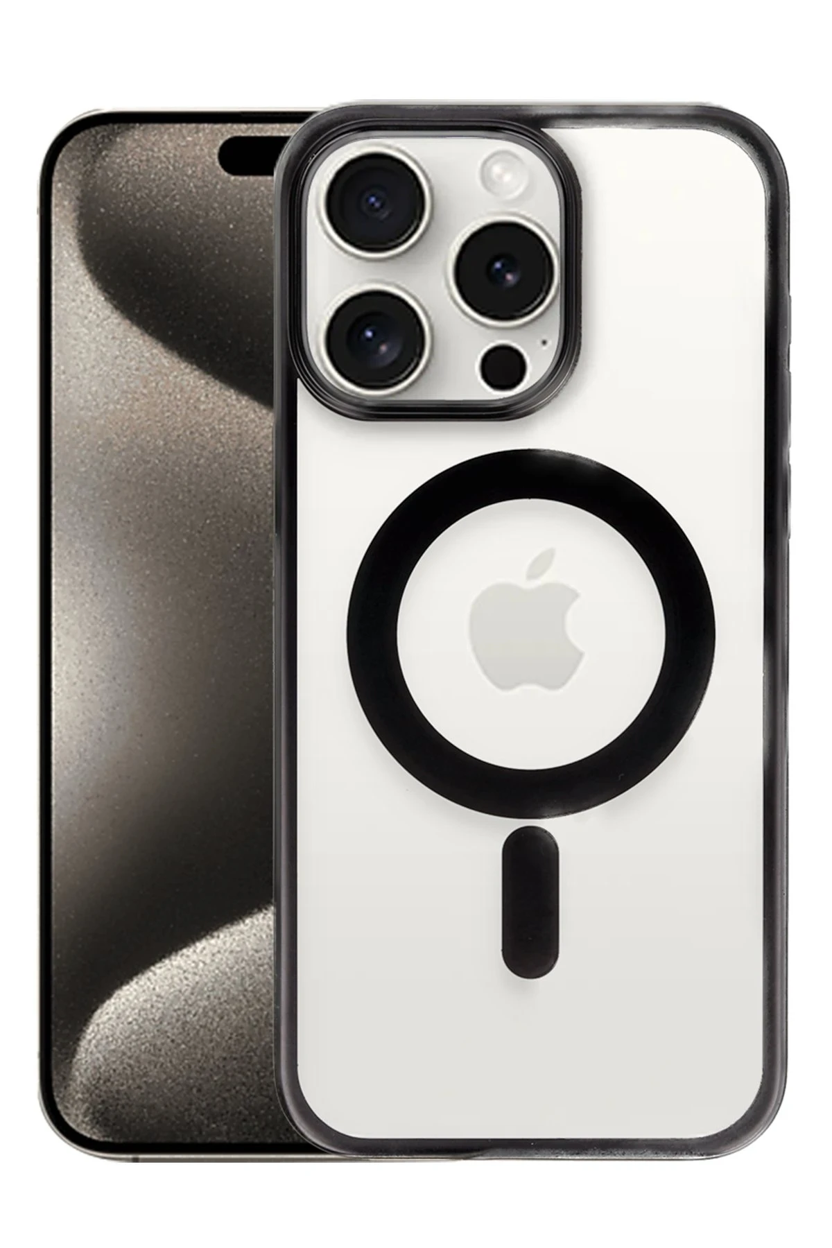 Newface iPhone 15 Pro Kılıf Erozi Magsafe Kapak - Siyah
